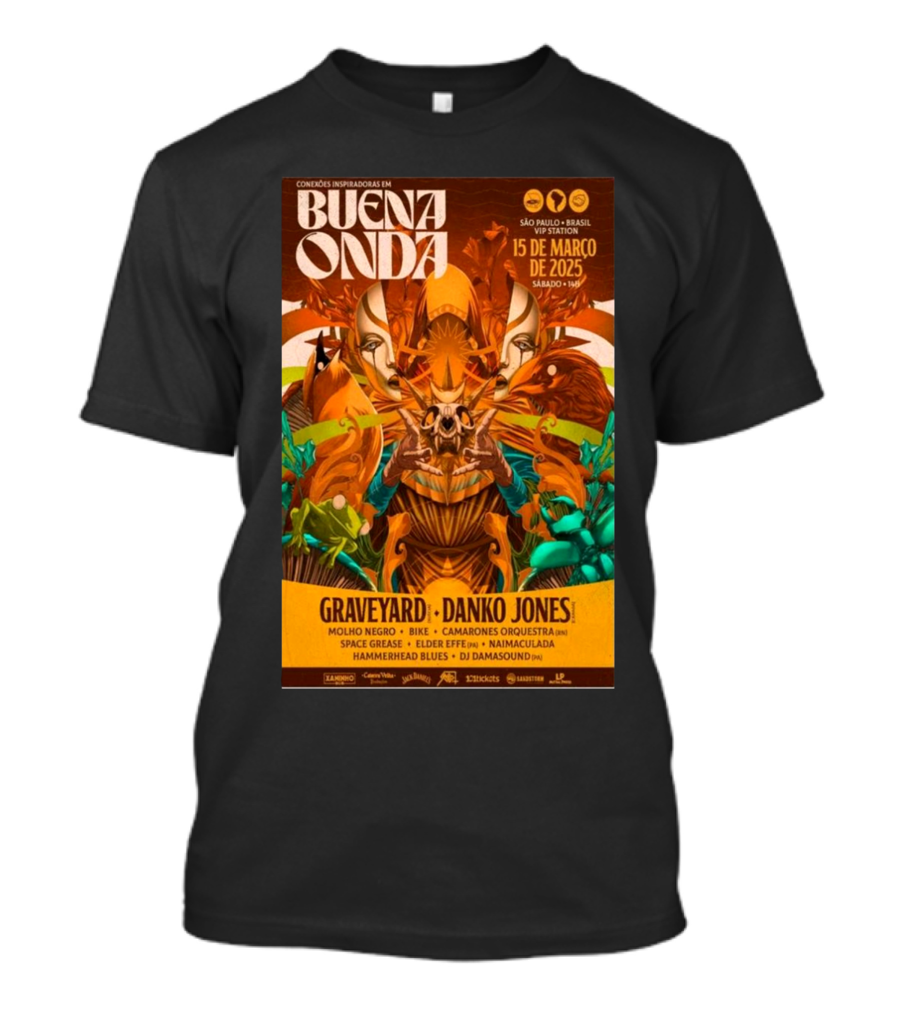 Buena Onda São Paulo Brazil Mar 15 2025 Graveyard Danko Jones Molino Negro Bike Camarones Orquestra Guitarrística T-Shirt