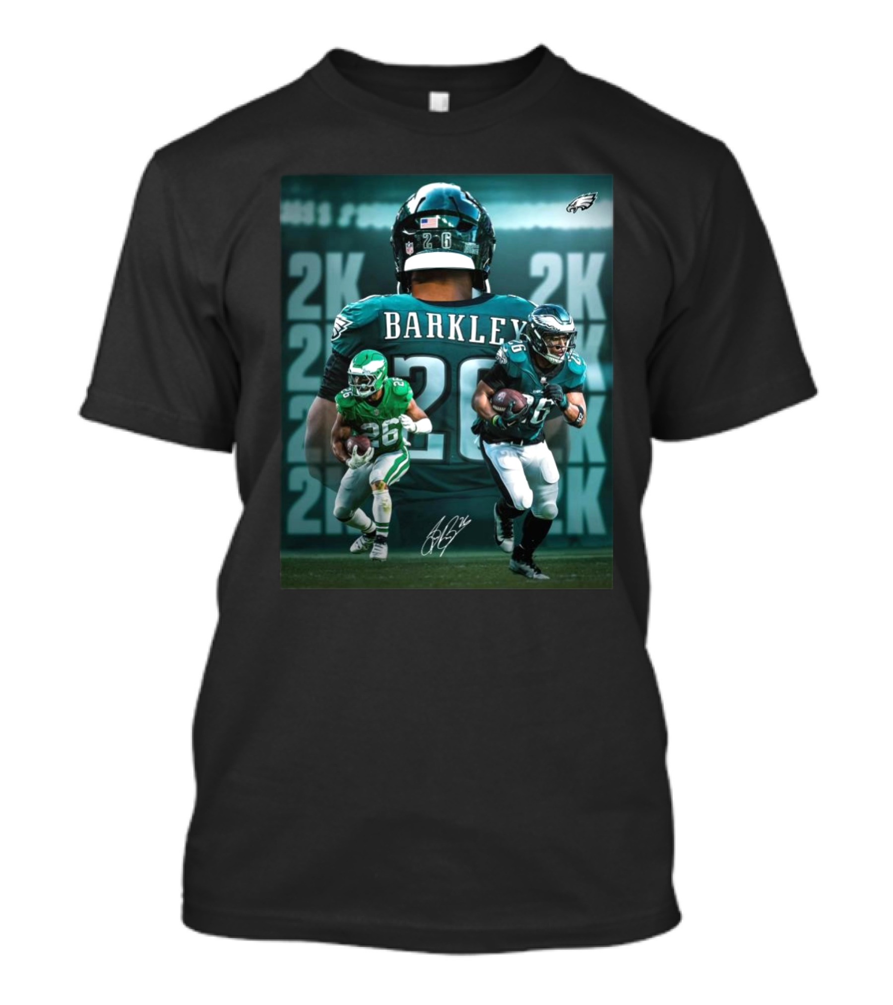 Philadelphia Eagles Barkley 26 2K Signature NFL Football T-Shirt