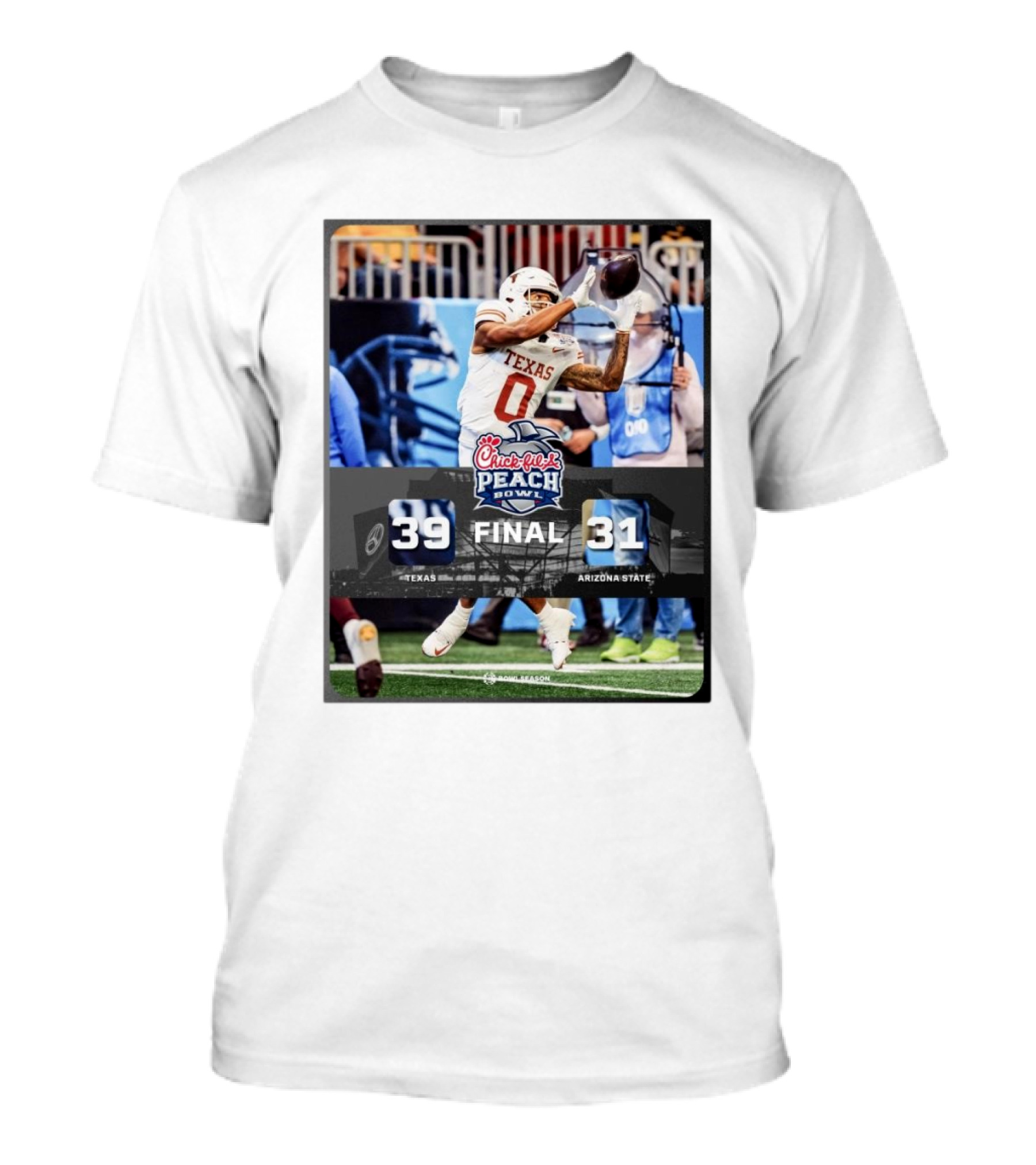 Texas Longhorns Defeat Arizona State 39-31 In Chick-Fil-A Peach Bowl Season T-Shirt