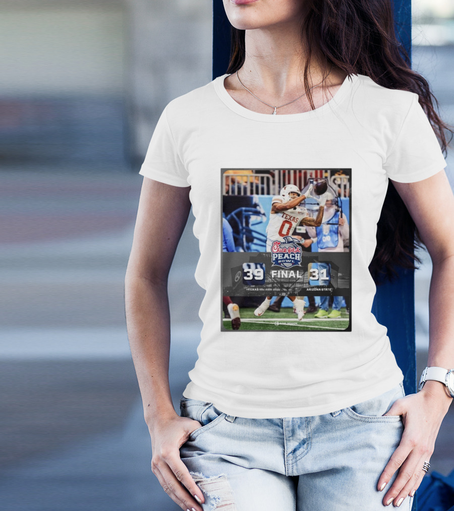 Texas Longhorns Defeat Arizona State 39-31 In Chick-Fil-A Peach Bowl Season T-Shirt