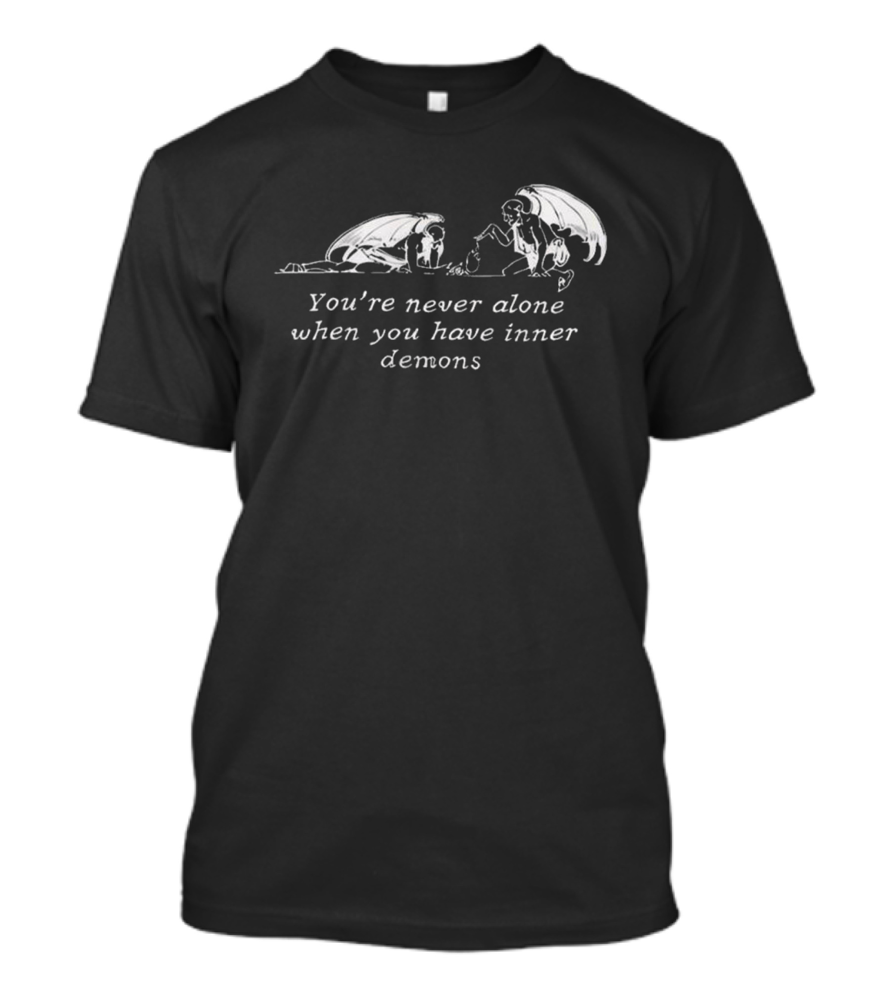 You’re Never Alone When You Have Inner Demons Angels Valentine 2025 T-Shirt