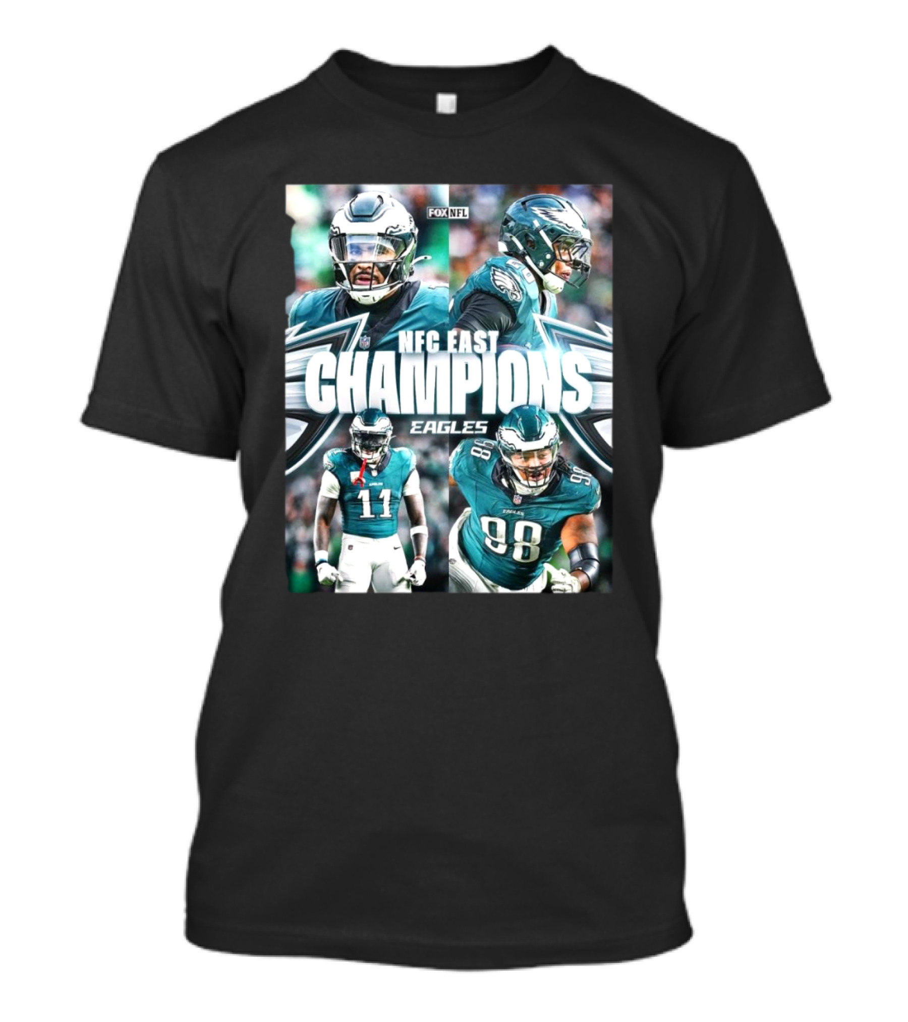 Fox NFL Philadelphia Eagles NFC East Champions Players 11 And 98 T-Shirt