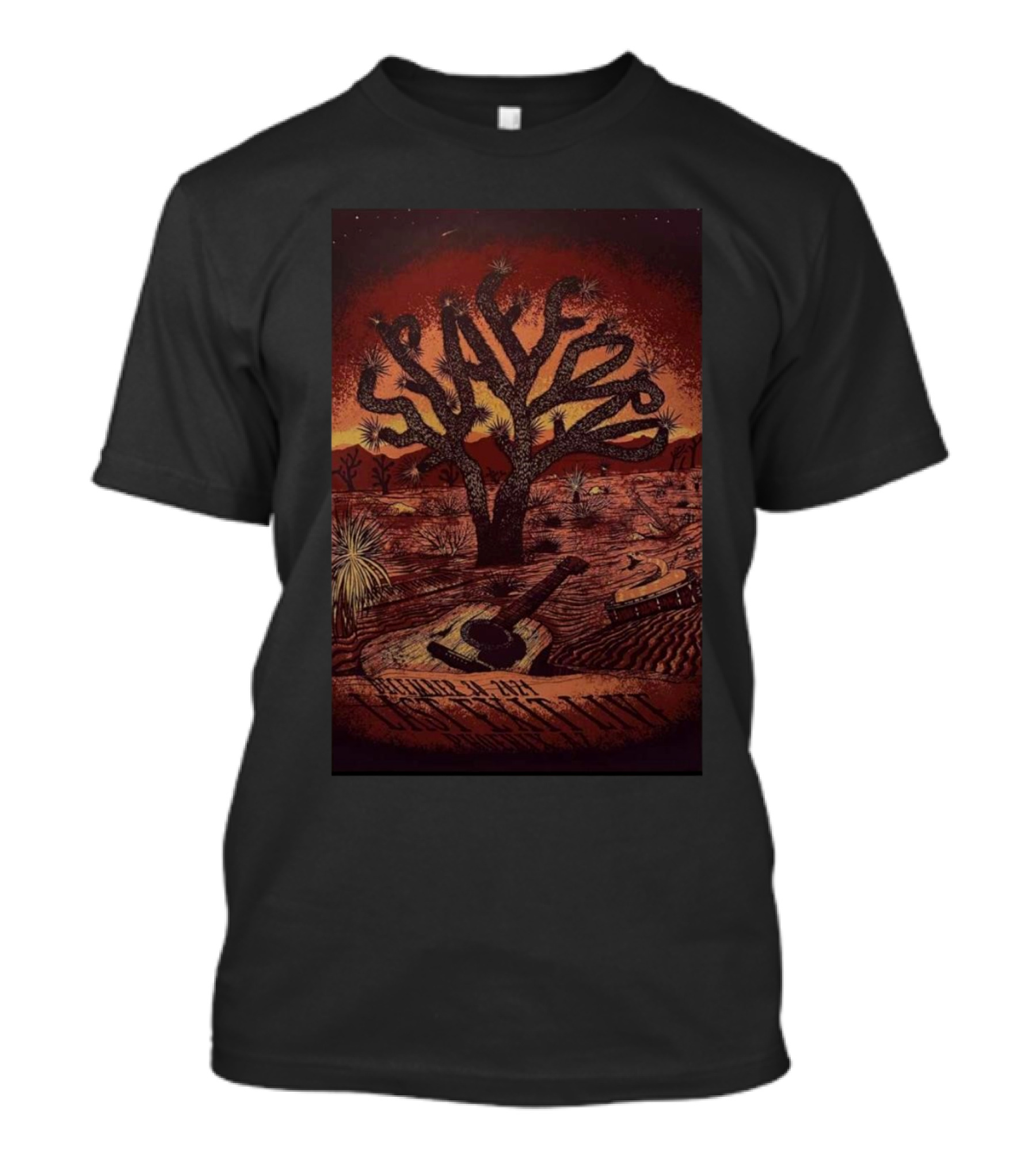 Spafford Last Exit Live Dec 30 2024 Phoenix AZ Desert Tree Cactus Guitar T-Shirt