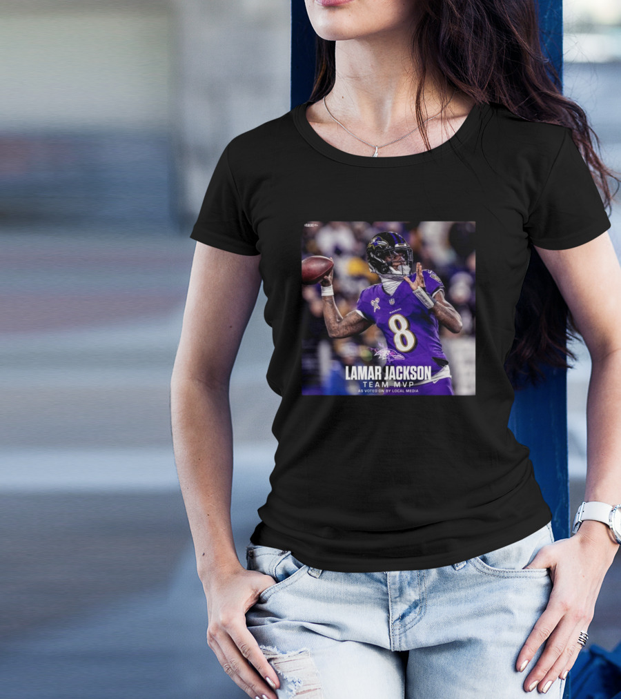Baltimore Ravens Lamar Jackson Team MVP As Voted On By Local Media T-Shirt