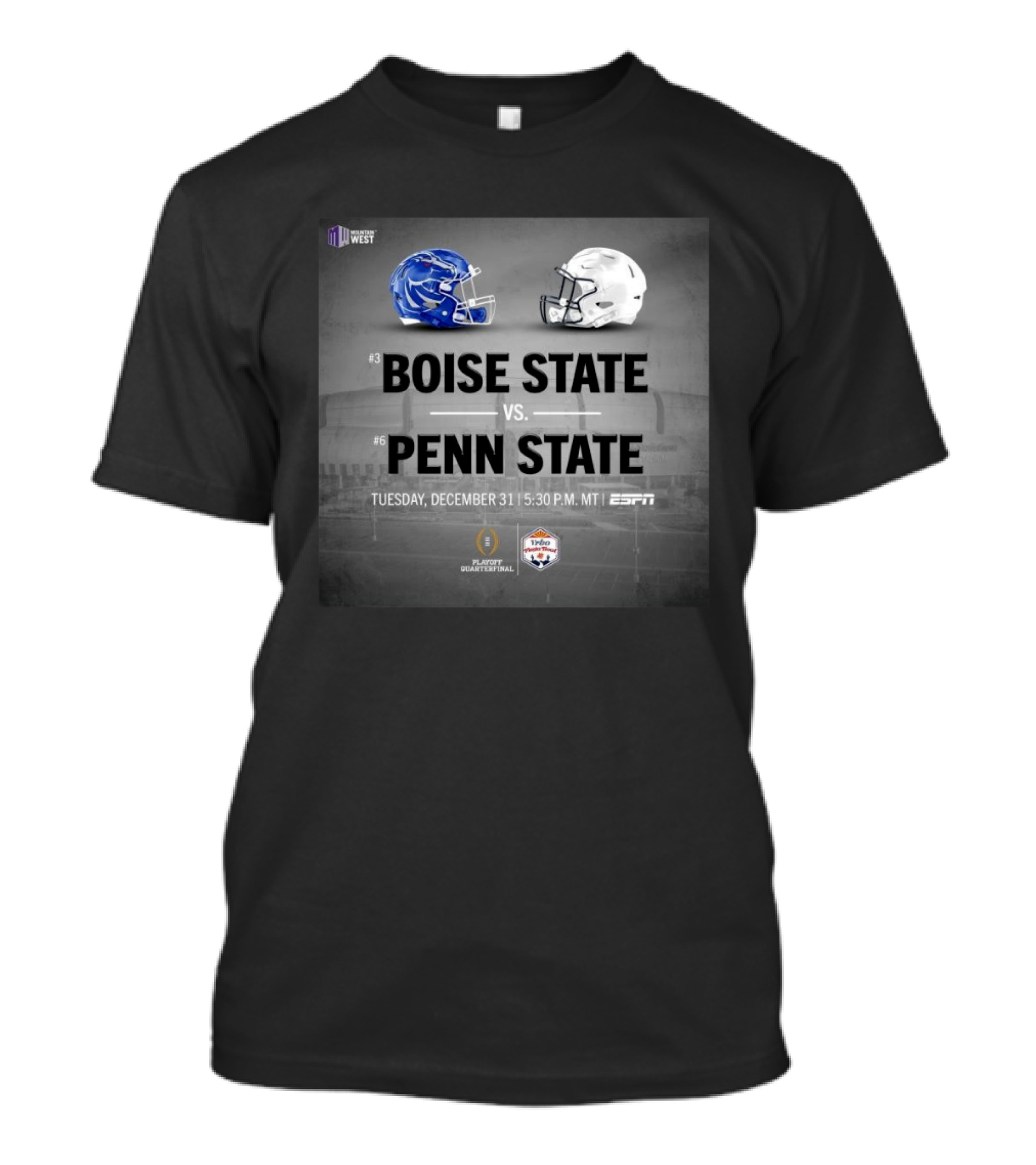 Boise State Broncos Vs Penn State Nittany Lions CFP Playoff Fiesta Bowl December 31 ESPN T-Shirt