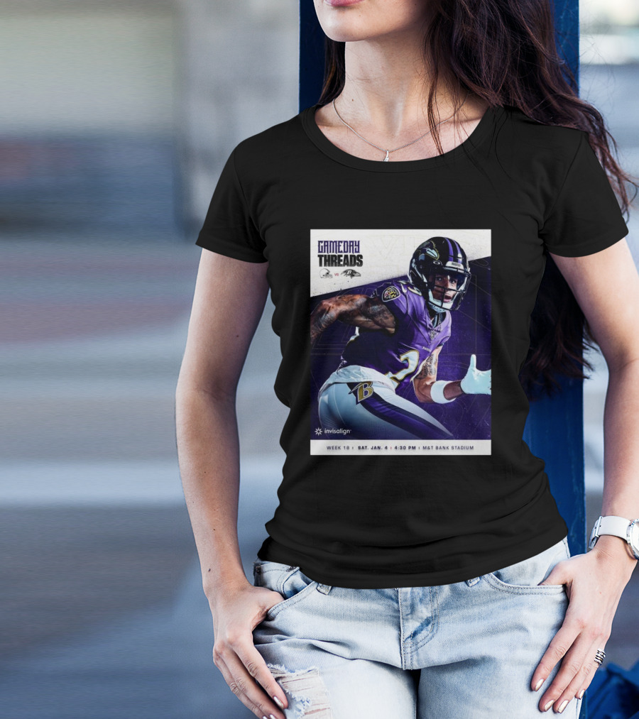 Gameday Threads Baltimore Ravens Vs Cleveland Browns Week 18 Sat Jan 4 4:30 PM M&T Bank Stadium T-Shirt