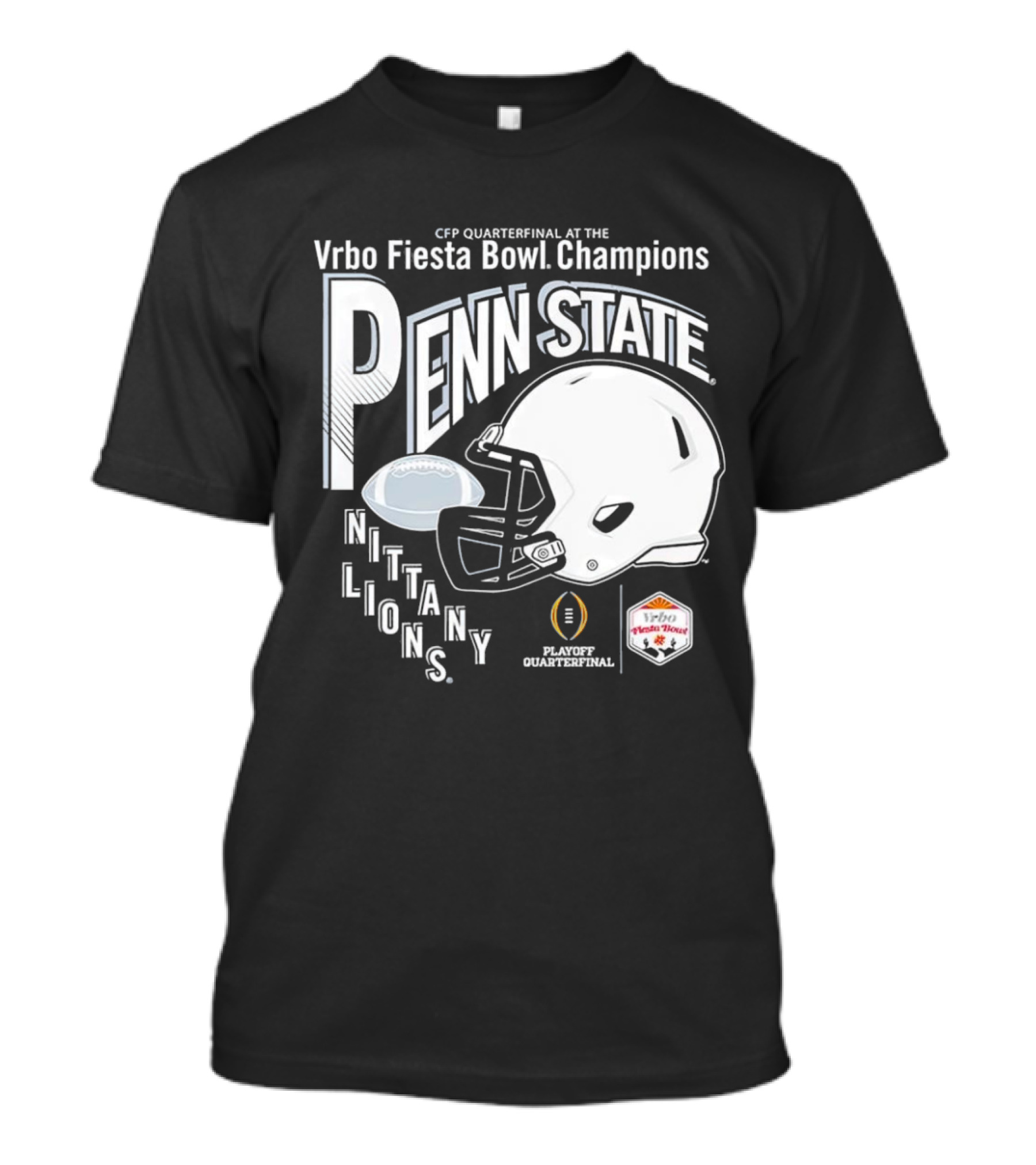 Penn State Nittany Lions Football 2025 CFP Quarterfinal Vrbo Fiesta Bowl Champions Helmet Playoff Quarterfinal T-Shirt