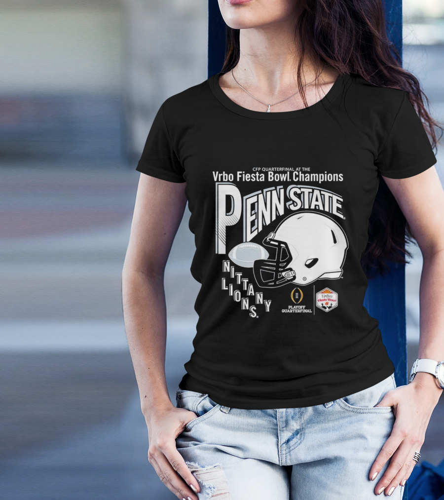 Penn State Nittany Lions Football 2025 CFP Quarterfinal Vrbo Fiesta Bowl Champions Helmet Playoff Quarterfinal T-Shirt
