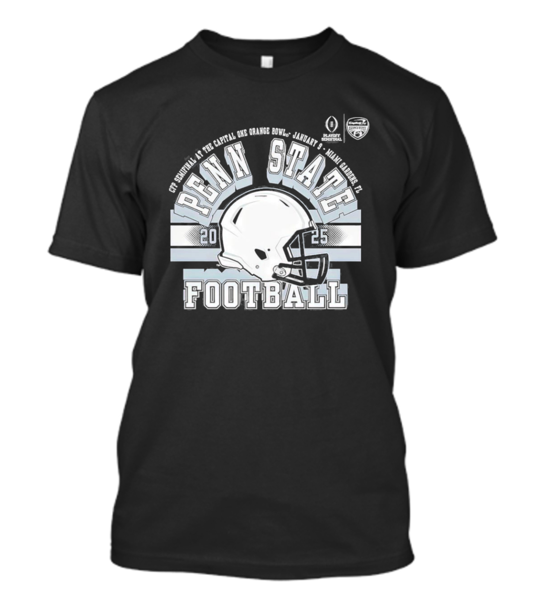 Penn State Nittany Lions Football 2025 CFP Semifinal Capital One Orange Bowl January 9 Miami Gardens FL Helmet T-Shirt