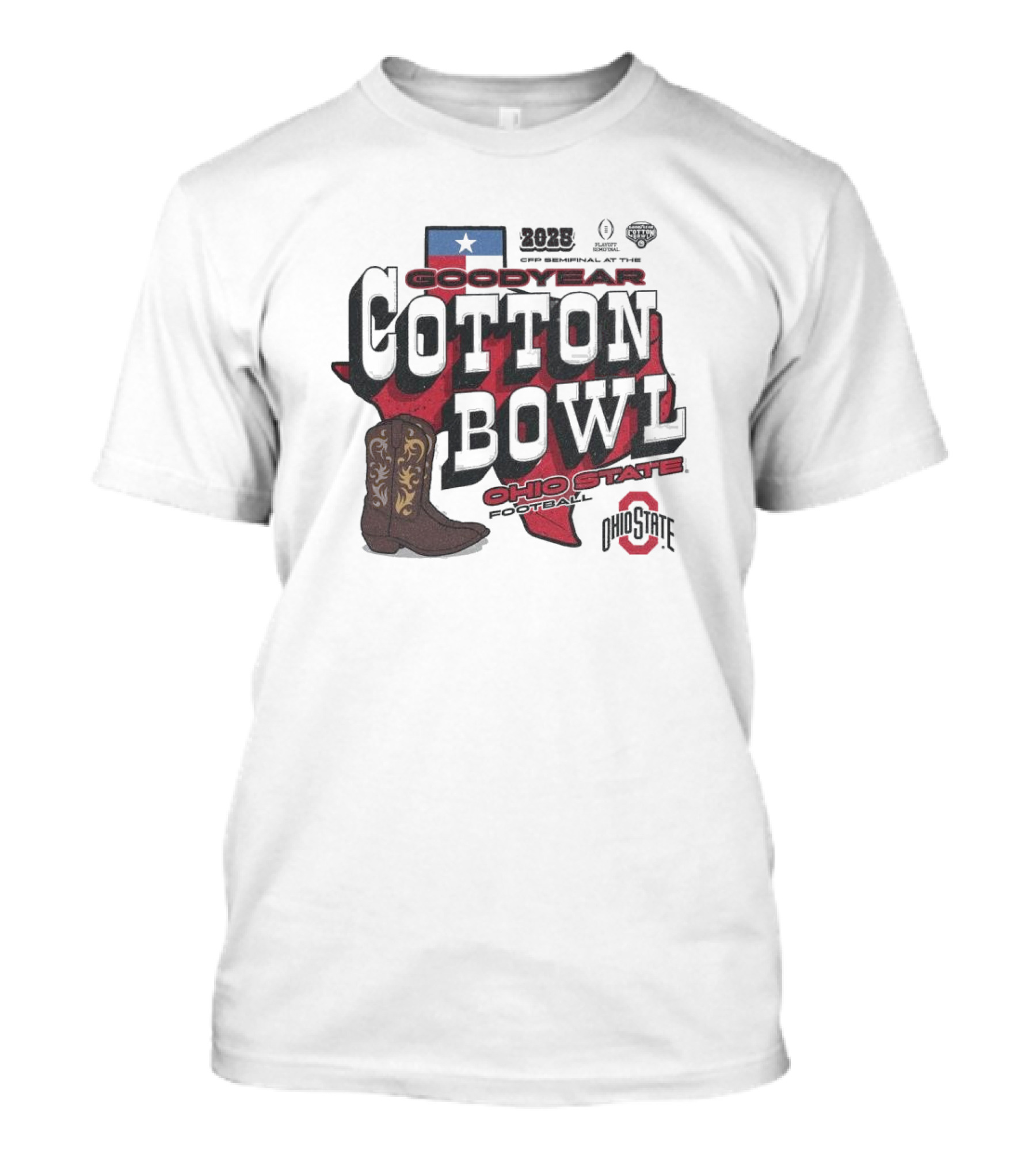 2025 CFP Semifinal Goodyear Cotton Bowl Ohio State Football T-Shirt