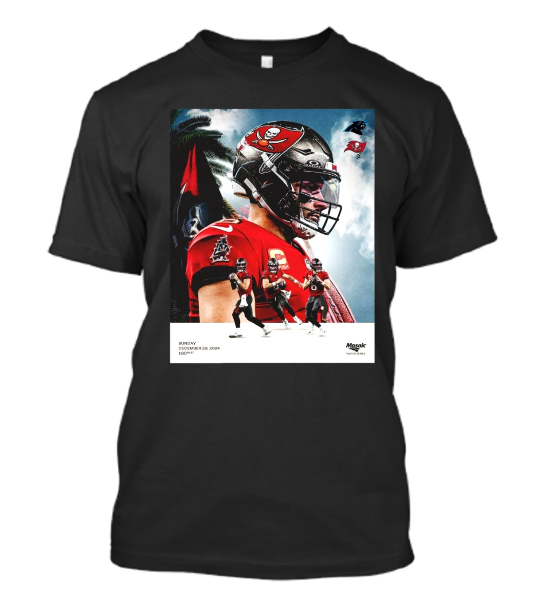 Tampa Bay Buccaneers Vs Carolina Panthers Sunday December 29 2024 Always Keep Fighting Mosaic NFL Game Day T-Shirt