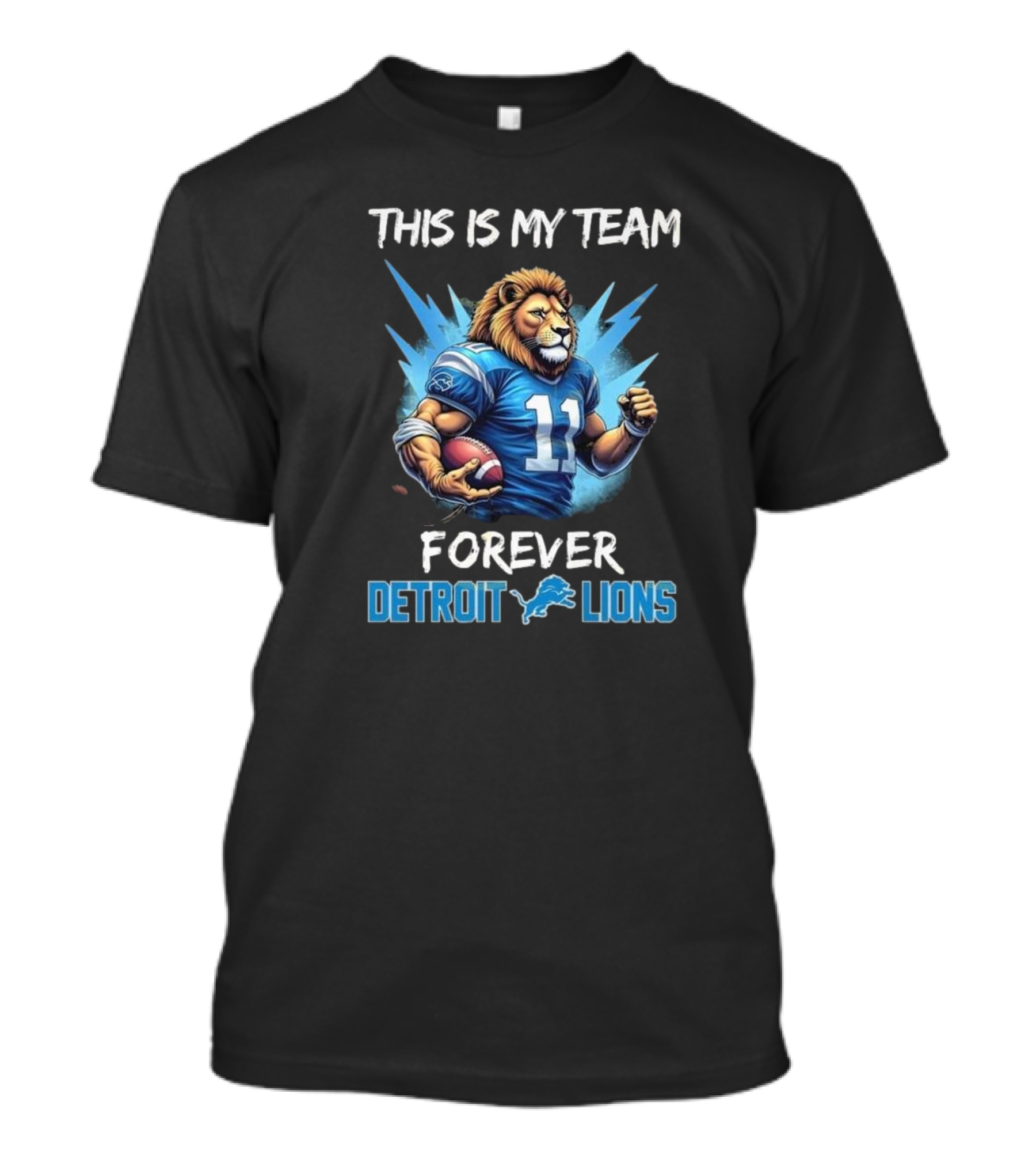 This Is My Team Forever Detroit Lions 11 Mascot T-Shirt