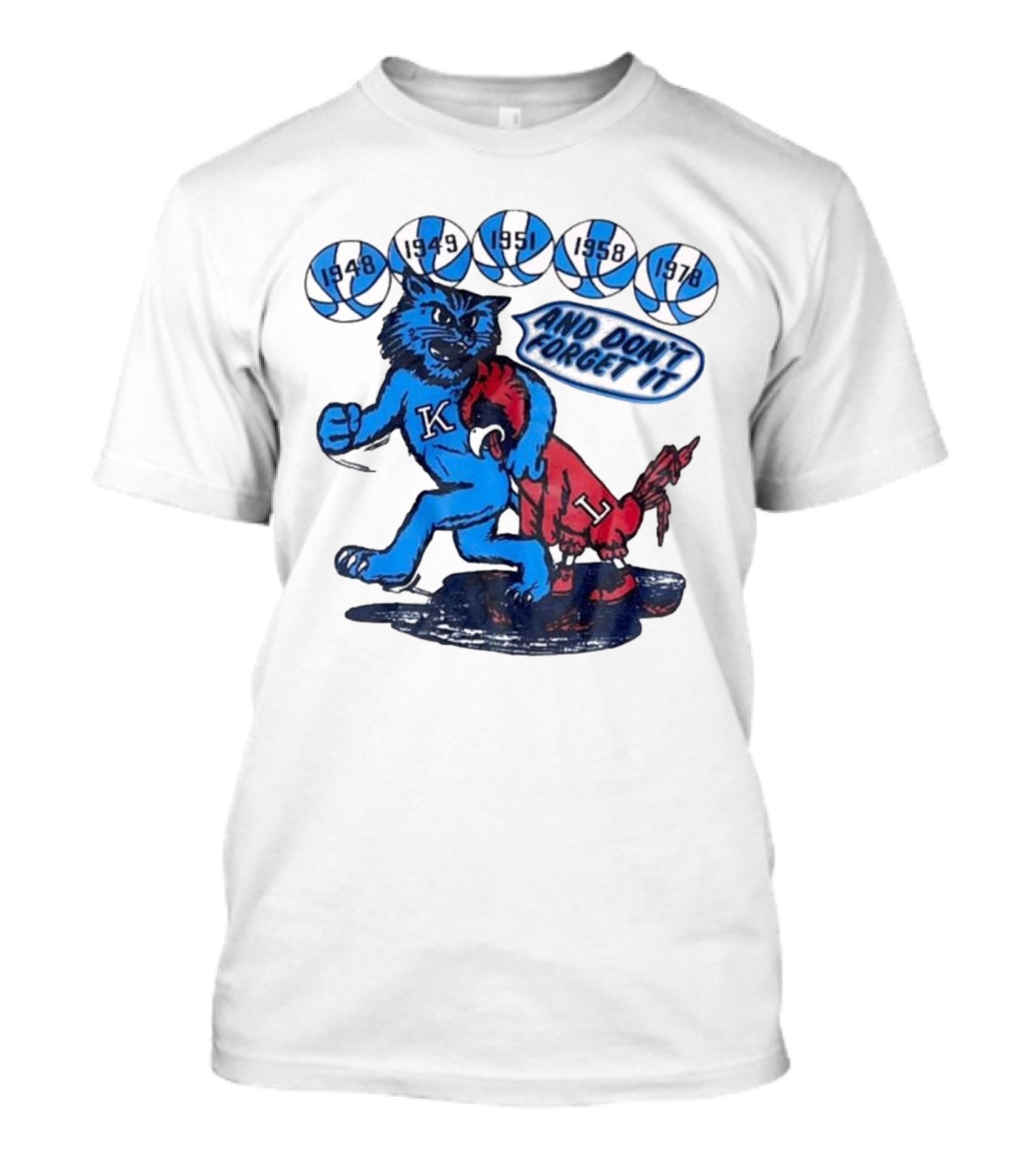 Kentucky Wildcats Vs Louisville Cardinals 1948-1978 And Don’t Forget It Mascot Rivalry T-Shirt