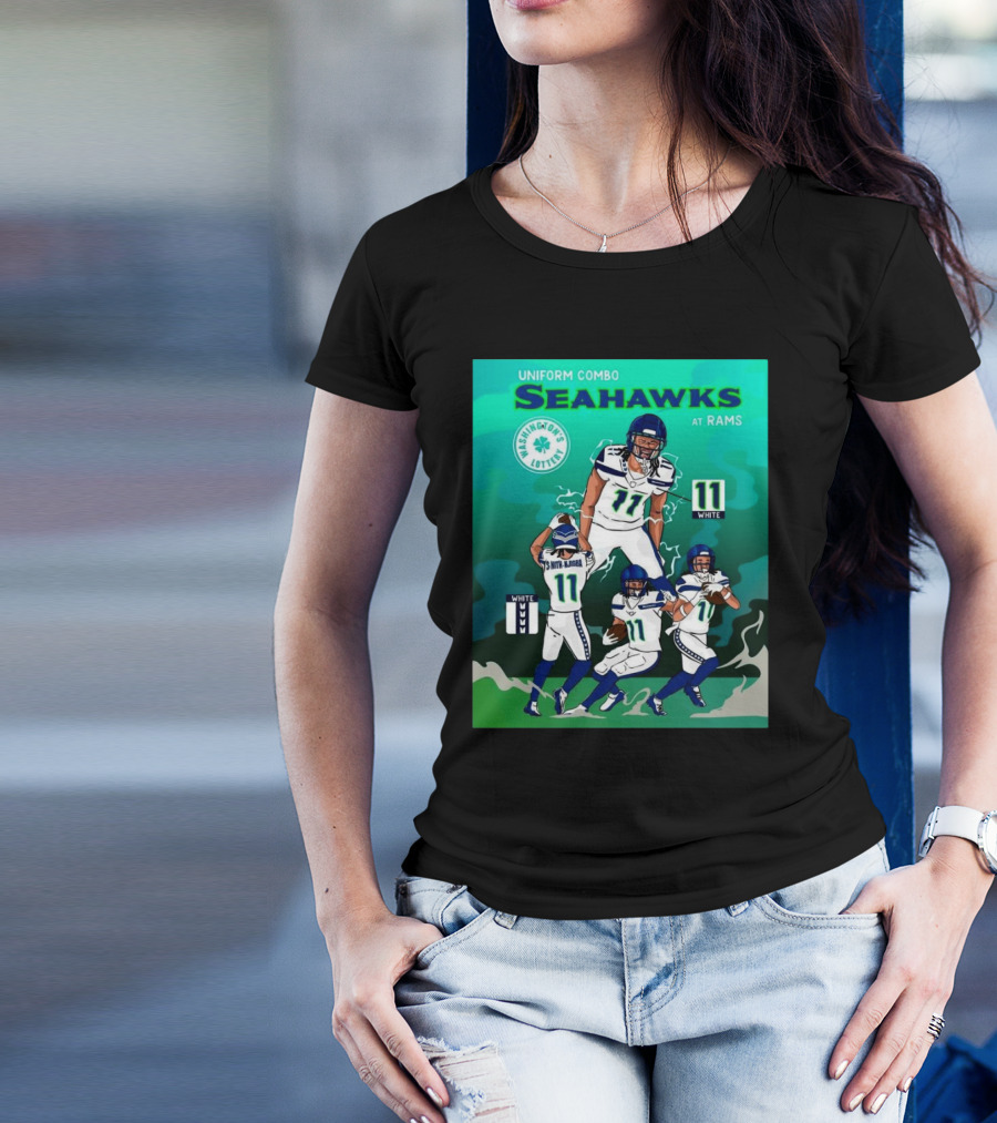 Uniform Combo Seattle Seahawks At Rams Washington’s Lottery White 11 T-Shirt