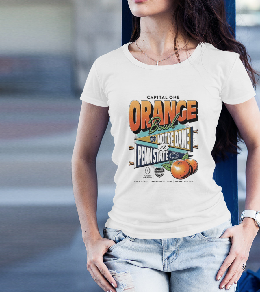 Capital One Orange Bowl Playoff Notre Dame Fighting Irish Vs Penn State Nittany Lions January 9th 2025 South Florida T-Shirt