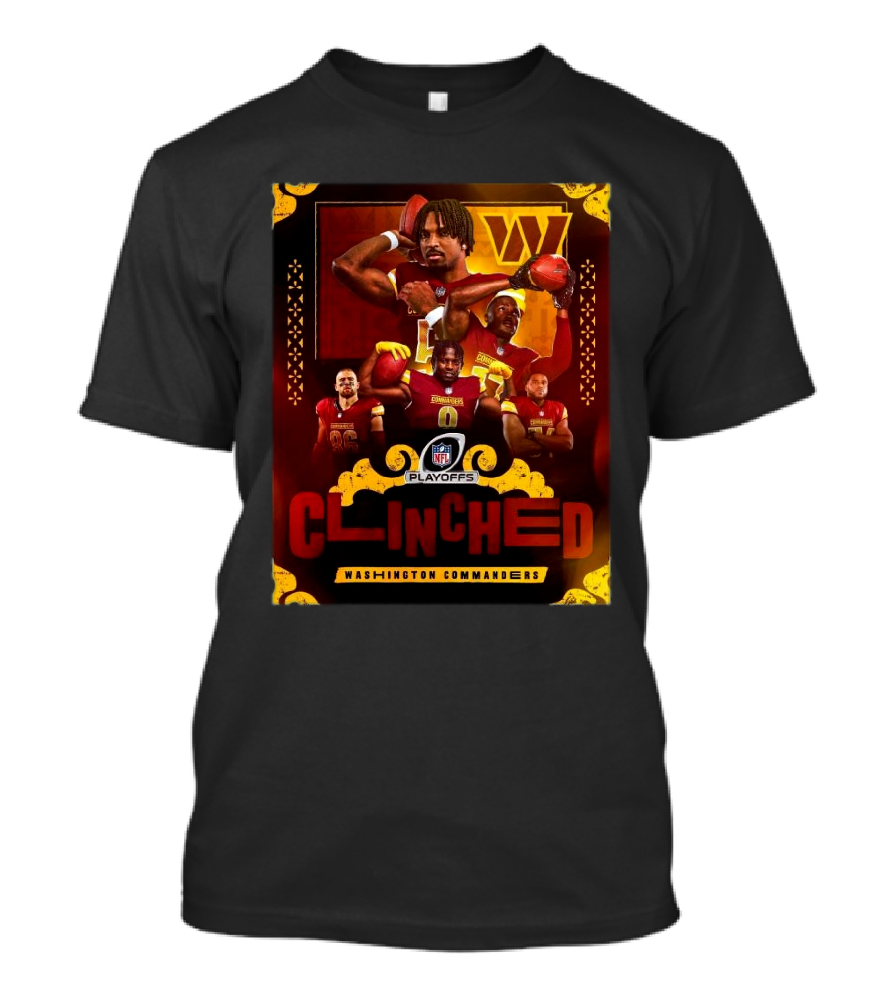 Washington Commanders NFL Playoffs Clinched 2024 Football Team T-Shirt