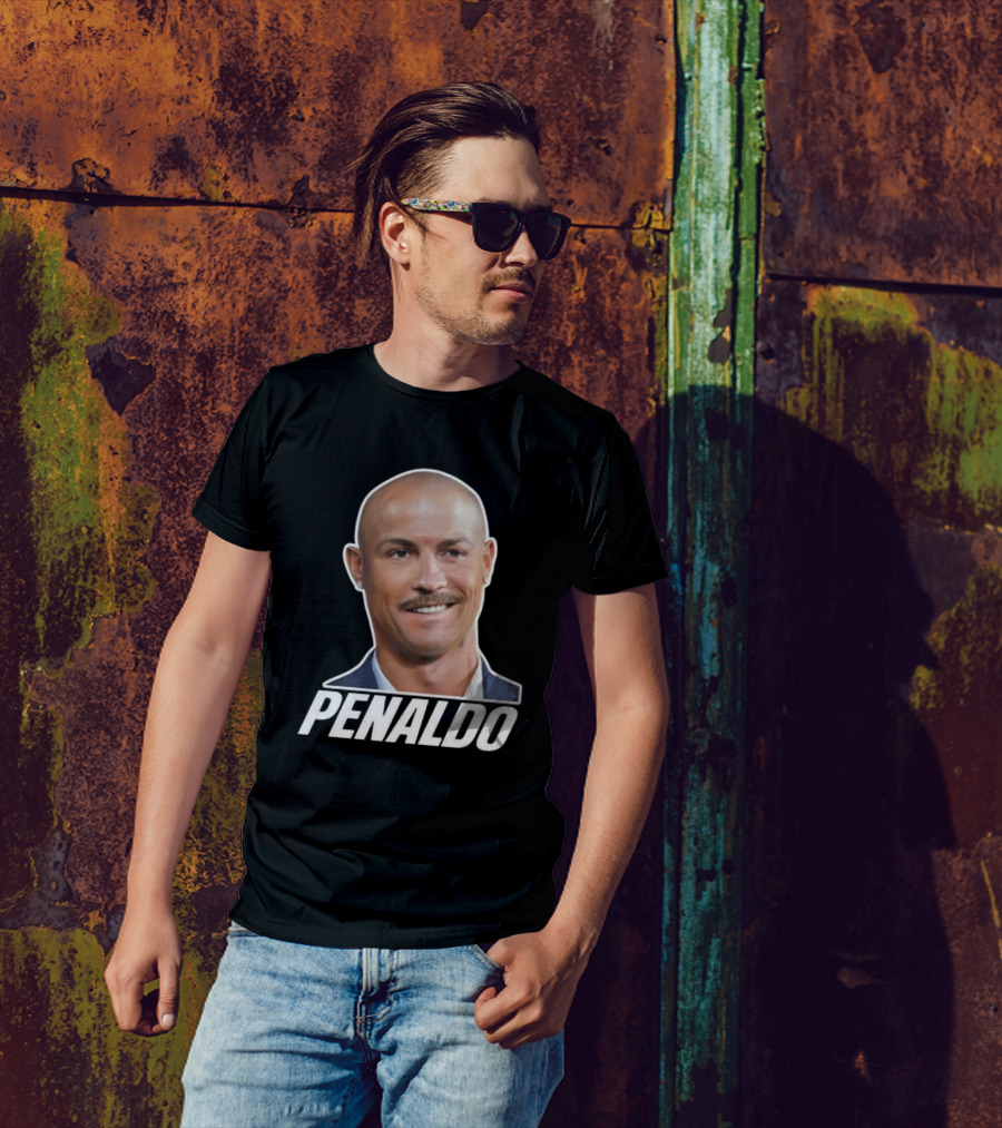 Bruhtees Penaldo Head Bald Mustache T-Shirt