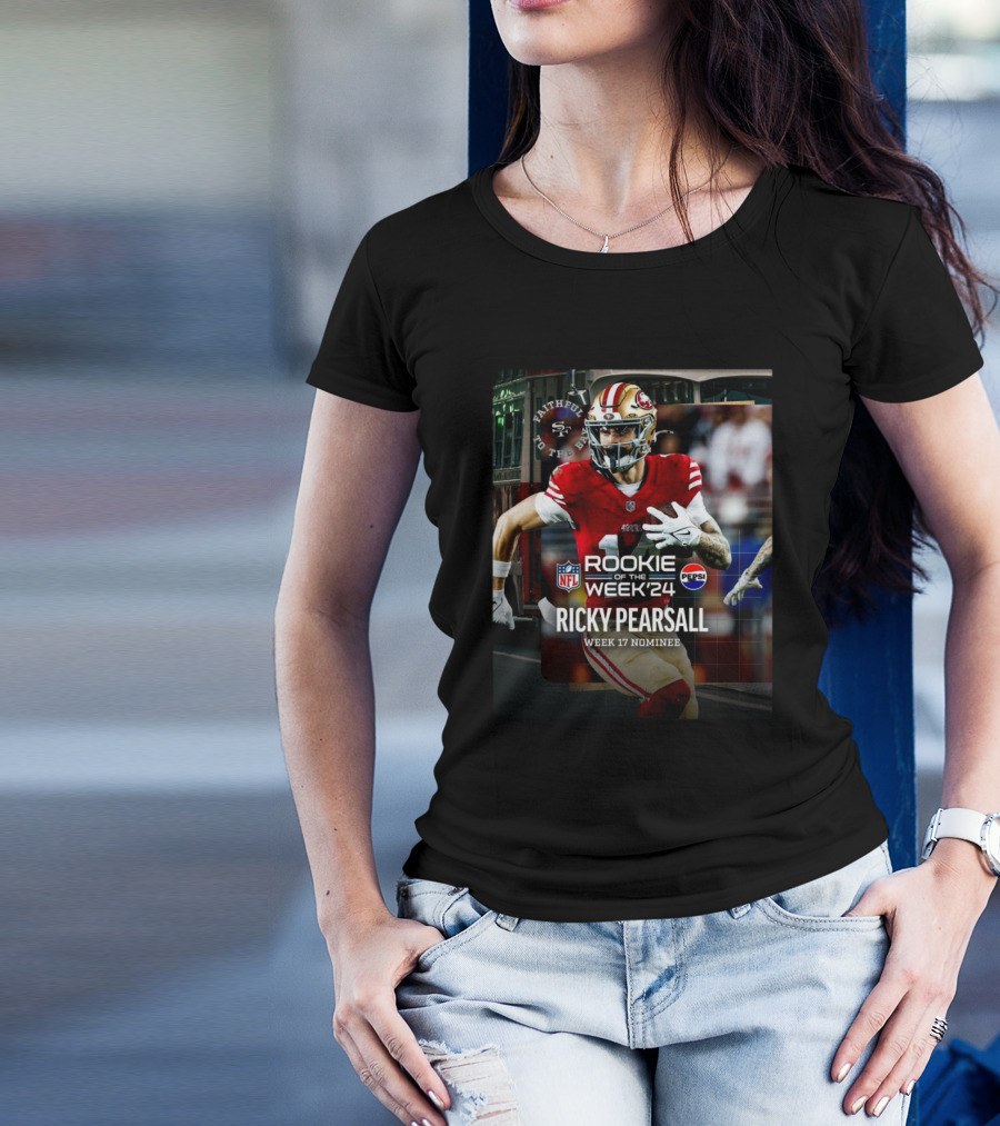 San Francisco 49ers Ricky Pearsall Rookie Of The Week 24 Week 17 Nominee NFL Pepsi T-Shirt