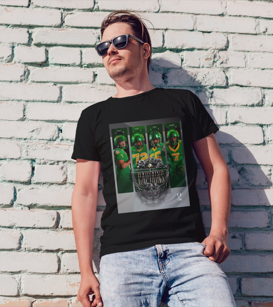 Oregon Ducks Vs Ohio State Rose Bowl 2025 Captains Go Ducks T-Shirt