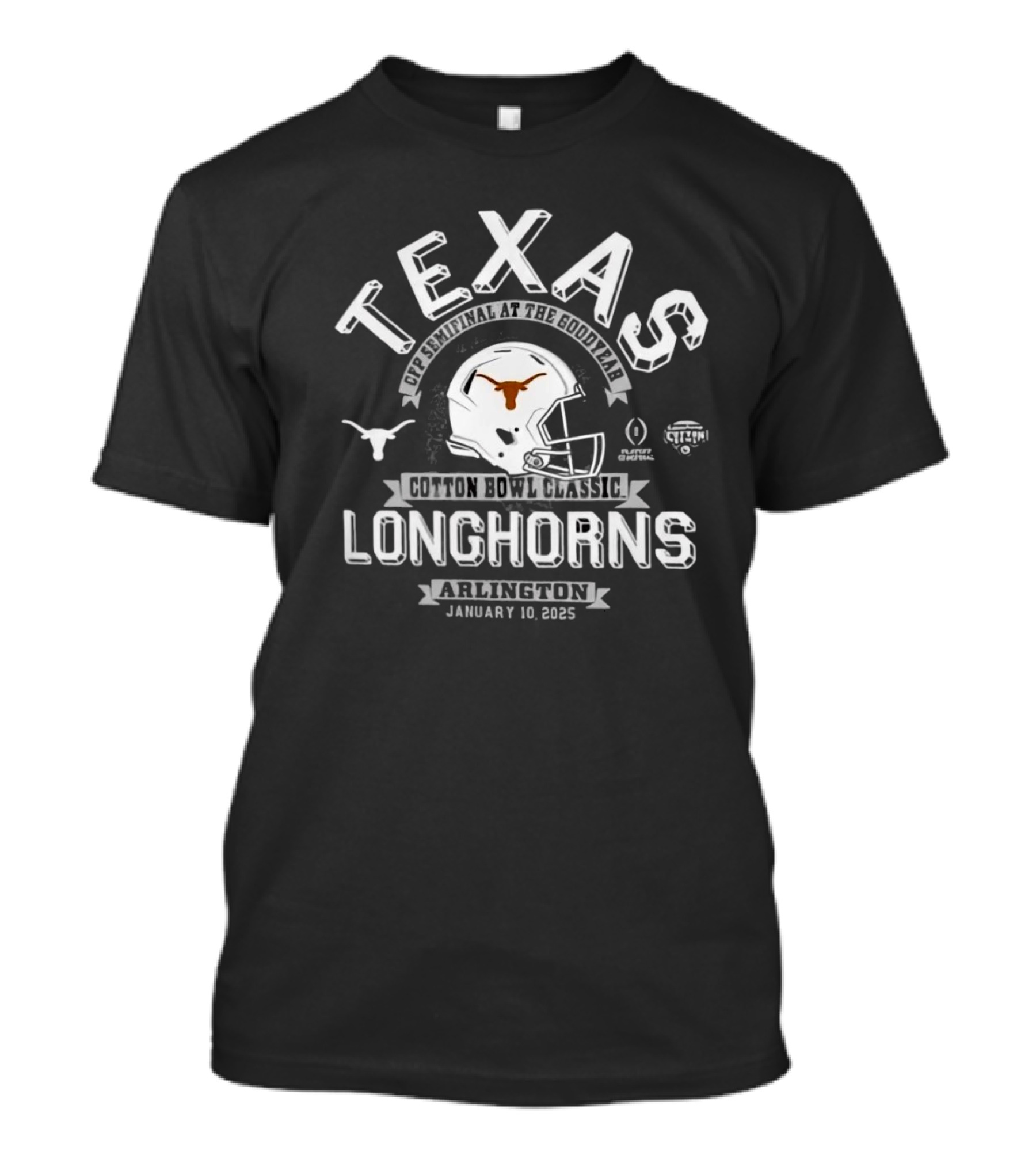 Texas Longhorns Burnt Orange CFP Semifinal Cotton Bowl Classic Arlington January 10 2025 T-Shirt