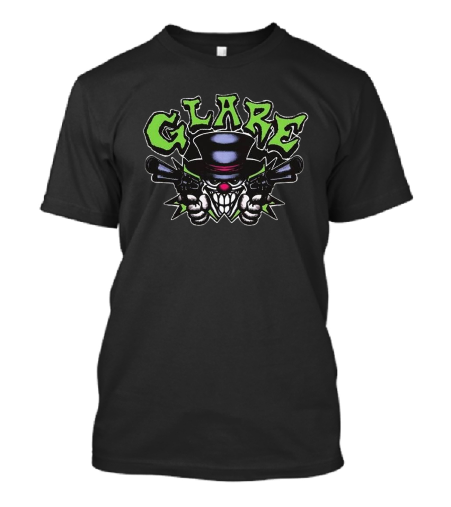 GLARE Clown With Guns Black T-Shirt