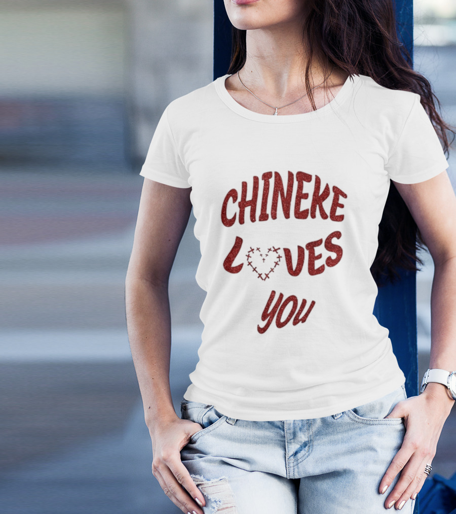 Chineke Loves You Heart Design Christmas T-Shirt