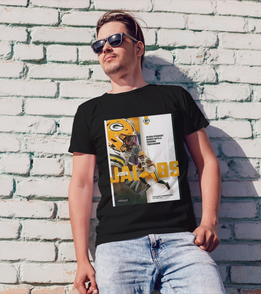 Green Bay Packers Josh Jacobs Franchise Record Seven Straight Games Rushing Touchdown T-Shirt