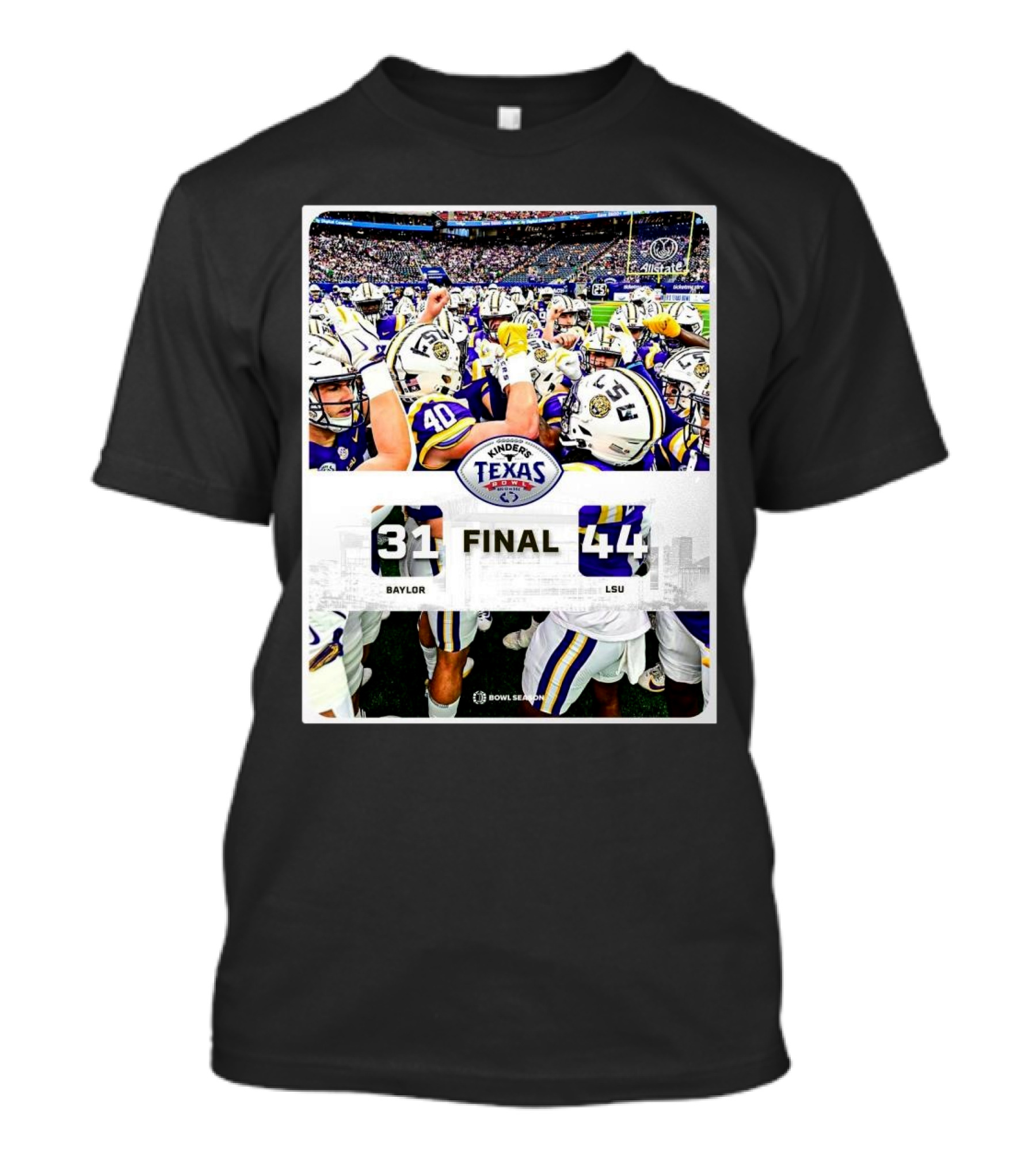 Texas Bowl Victory LSU Tigers 44 Baylor Bears 31 Final Score T-Shirt