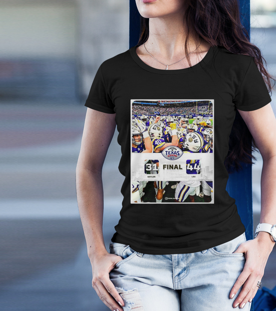 Texas Bowl Victory LSU Tigers 44 Baylor Bears 31 Final Score T-Shirt