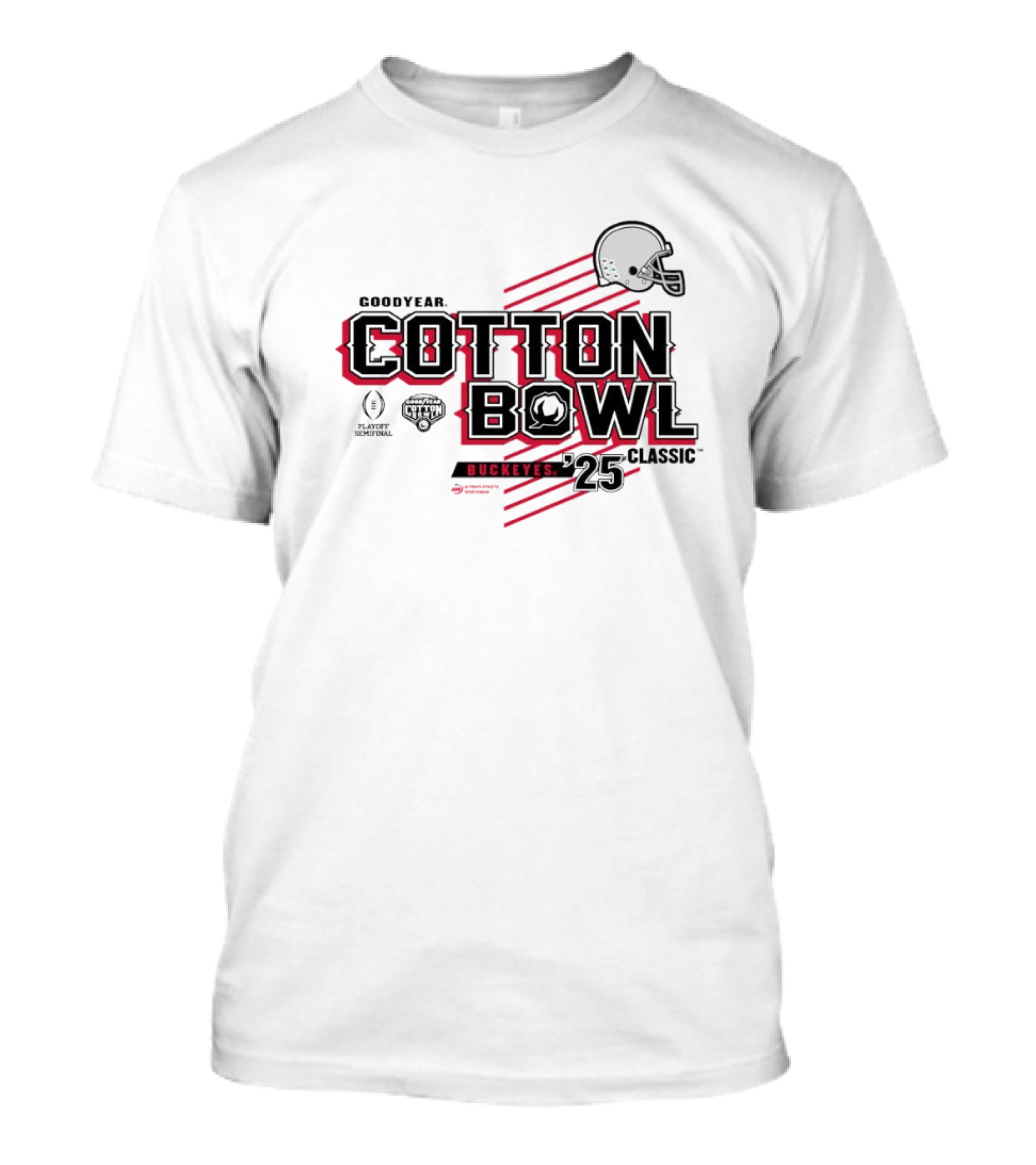 Goodyear Cotton Bowl Classic 2025 Buckeyes Playoff Semifinal Helmet T-Shirt