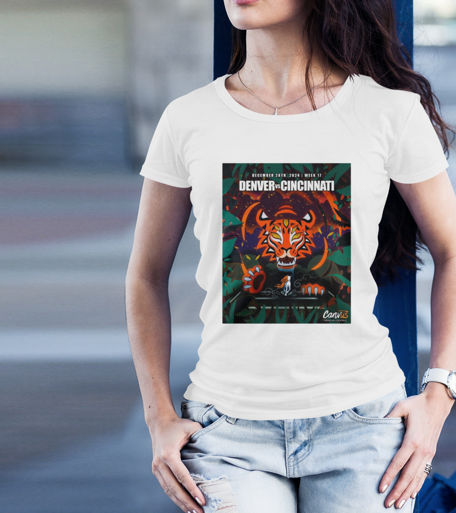 December 28th 2024 Week 17 Denver Vs Cincinnati Tiger Jungle Canvus Premium Cocktails T-Shirt