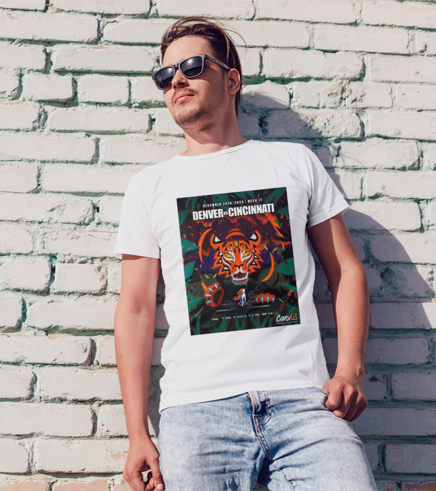 December 28th 2024 Week 17 Denver Vs Cincinnati Tiger Jungle Canvus Premium Cocktails T-Shirt