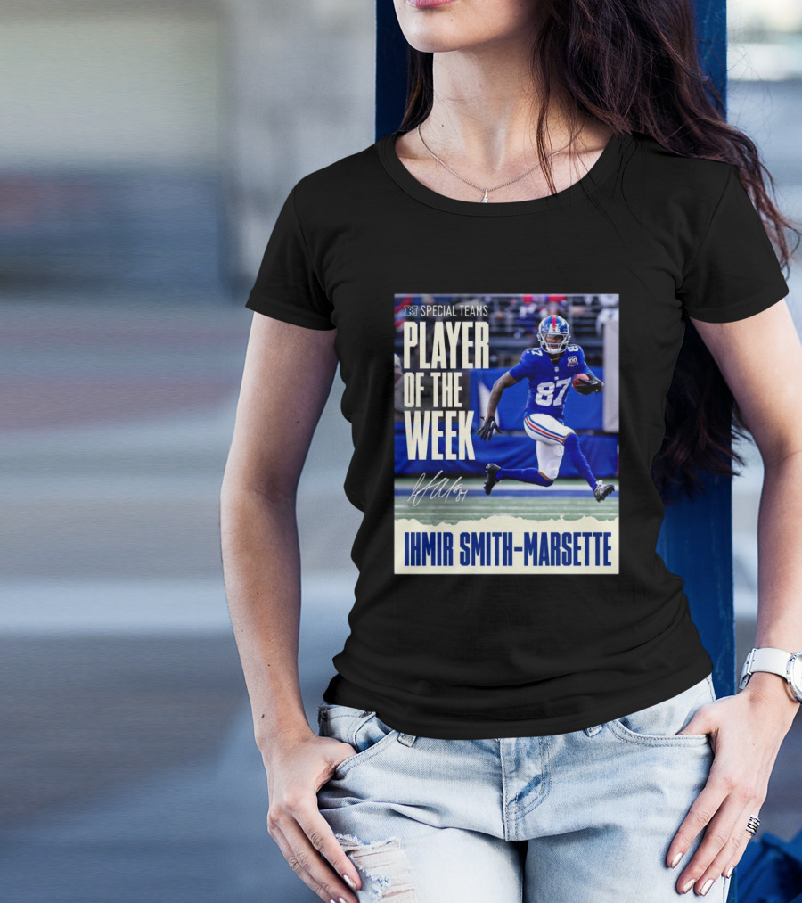 Ihmir Smith-Marsette NFC Special Teams Player Of The Week New York Giants Signature T-Shirt