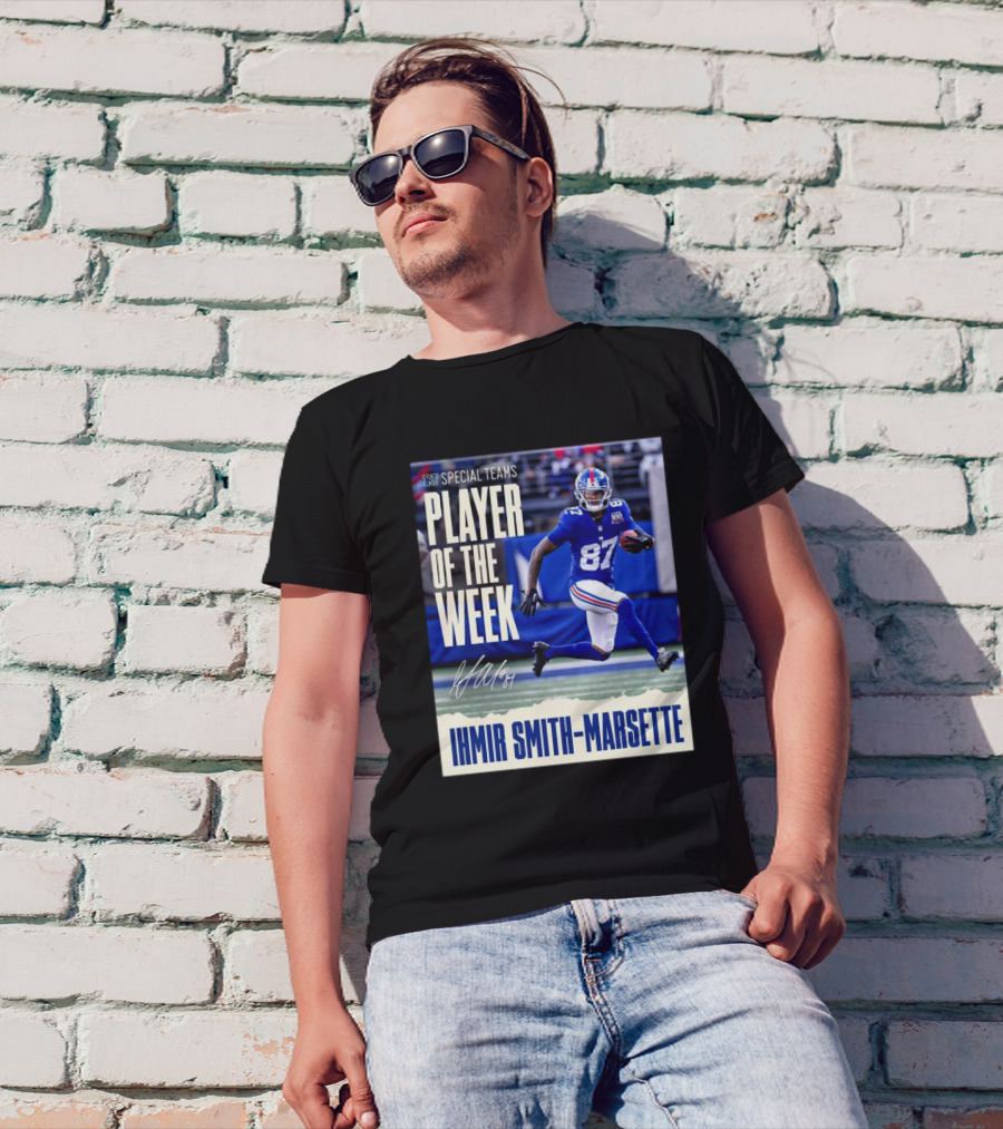 Ihmir Smith-Marsette NFC Special Teams Player Of The Week New York Giants Signature T-Shirt