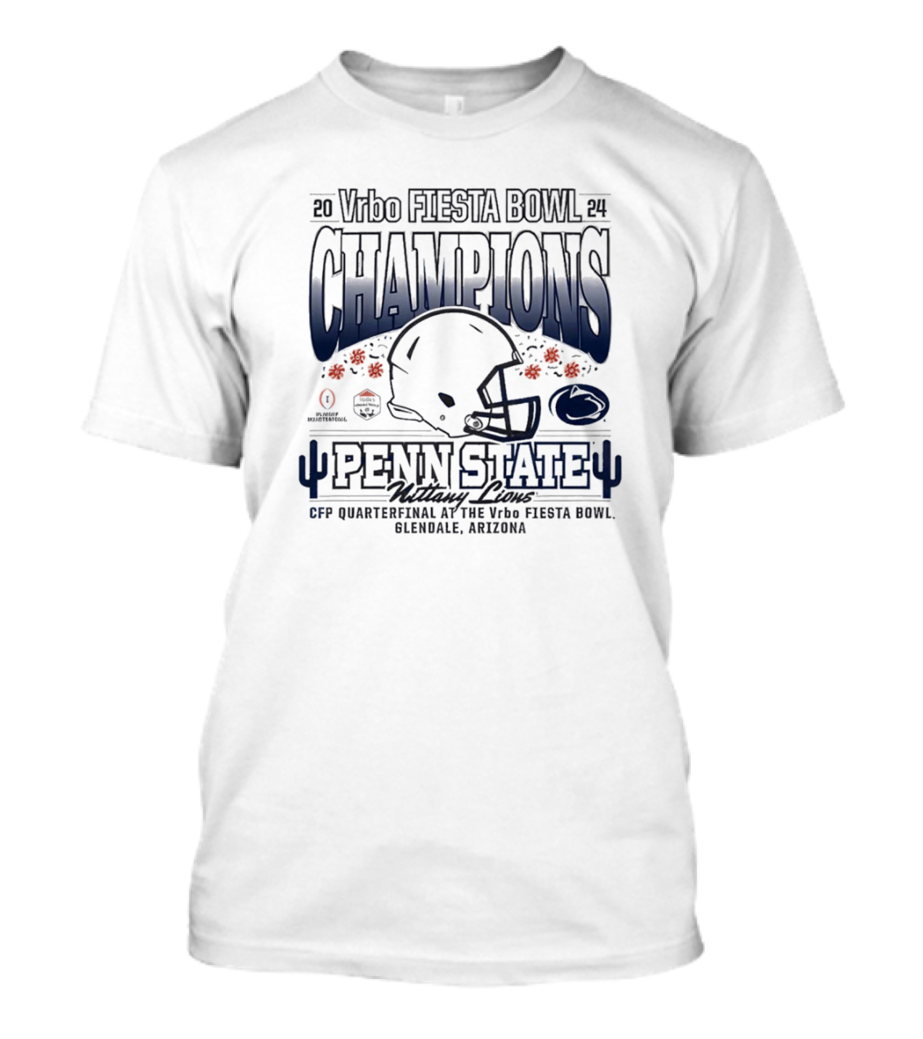 Vrbo Fiesta Bowl 2024 Champions Penn State Nittany Lions CFP Quarterfinal Glendale Arizona Helmet T-Shirt