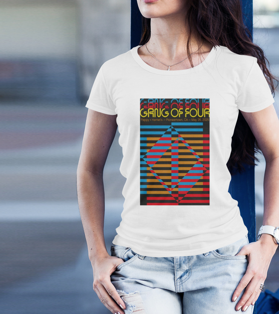 Gang Of Four May 26 2025 Pappy And Harriet's Pioneertown CA Psychedelic Geometric Tour T-Shirt