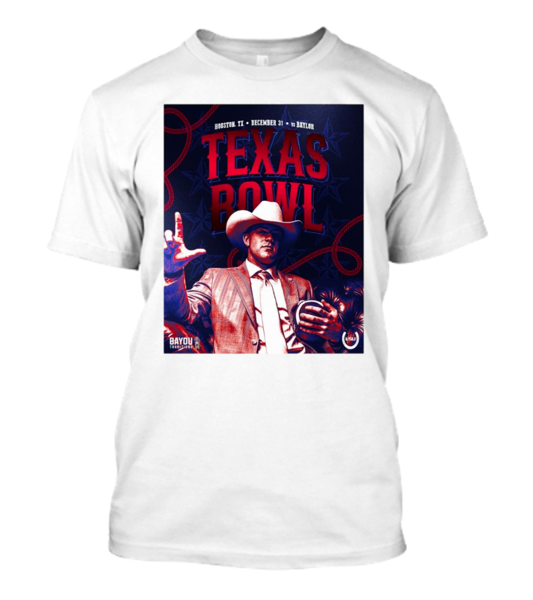 Houston Texas Bowl December 31 Garrett Nussmeier Vs Baylor Bears LSU Tigers T-Shirt