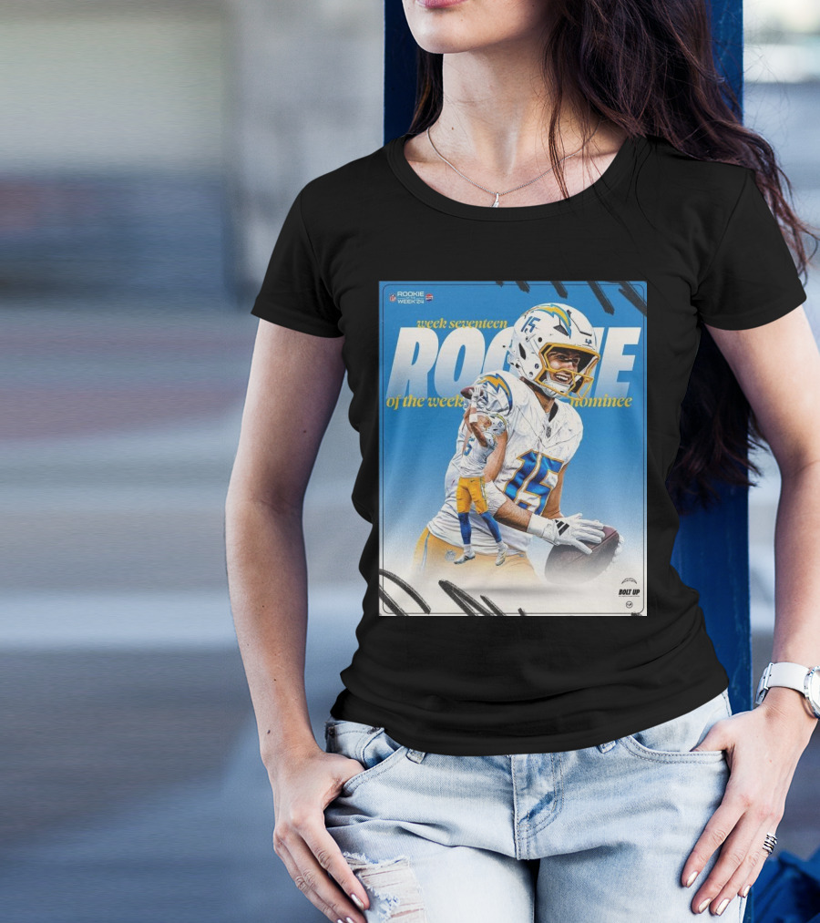 Ladd McConkey Los Angeles Chargers Week Seventeen Rookie Of The Week Nominee Bolt Up T-Shirt