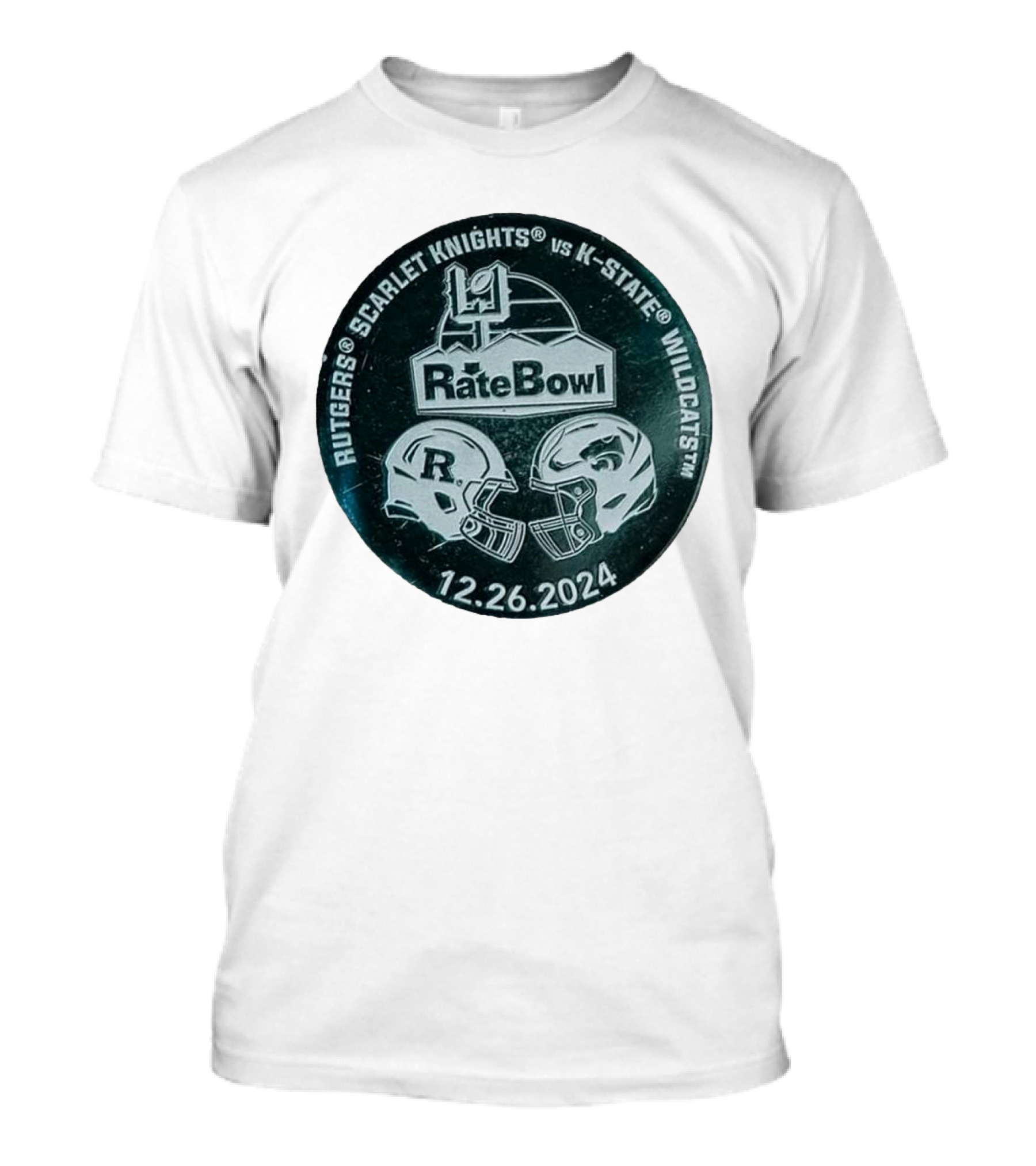 Rutgers Scarlet Knights Vs K-State Wildcats Rate Bowl 12.26.2024 Helmet Matchup T-Shirt
