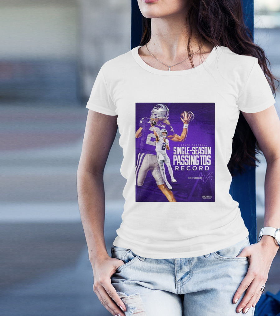 K-State Football Avery Johnson Single-Season Passing TDs Record T-Shirt