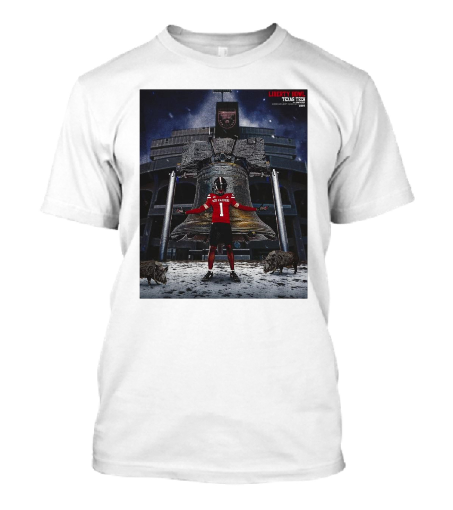 Texas Tech Red Raiders Vs Arkansas Razorbacks AutoZone Liberty Bowl 12.27.24 Football Showdown T-Shirt