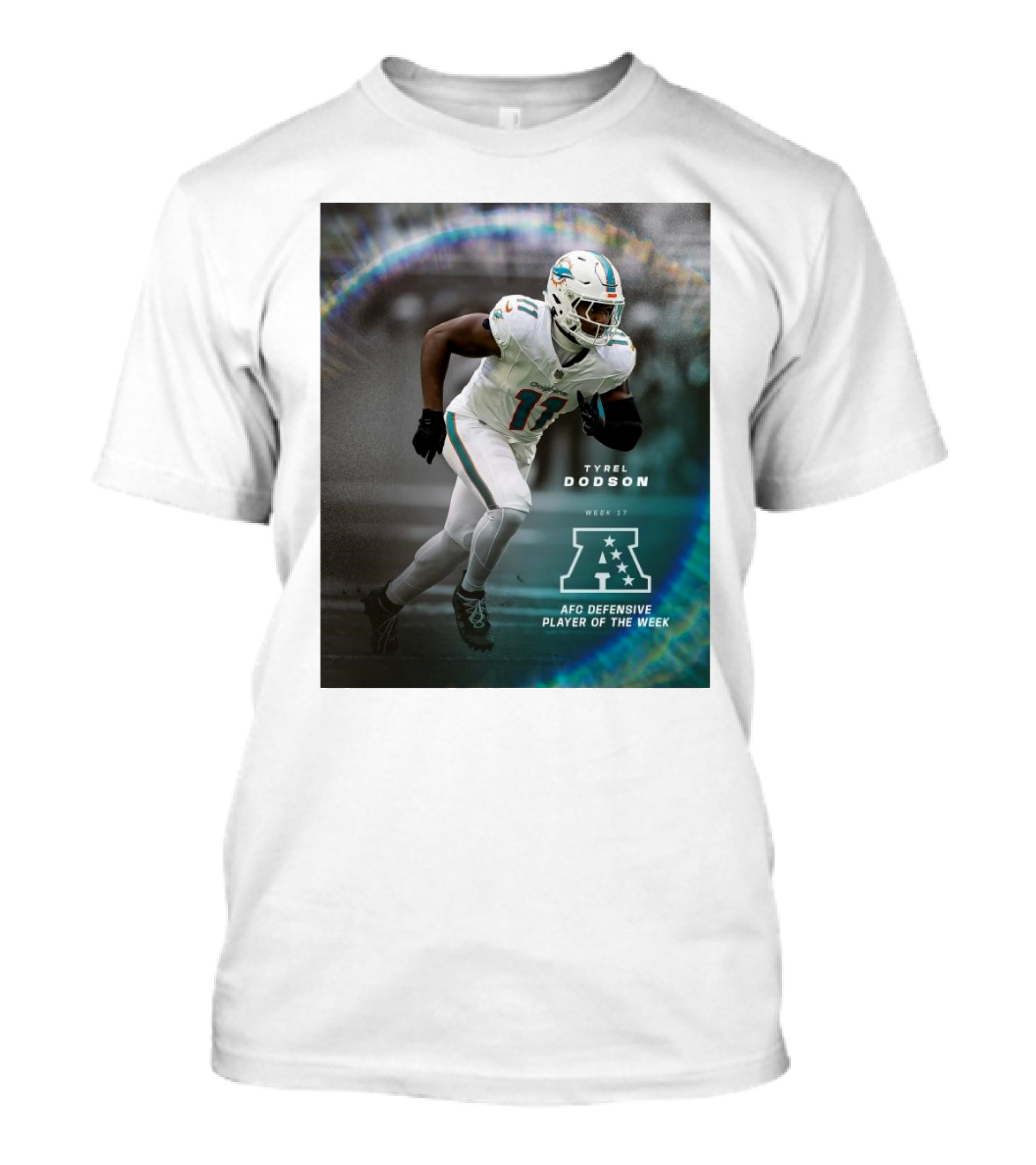 Tyrel Dodson Miami Dolphins Week 17 AFC Defensive Player Of The Week T-Shirt