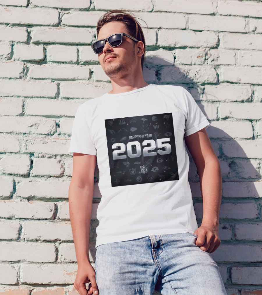 NFL Happy New Year 2025 All Teams Celebration T-Shirt