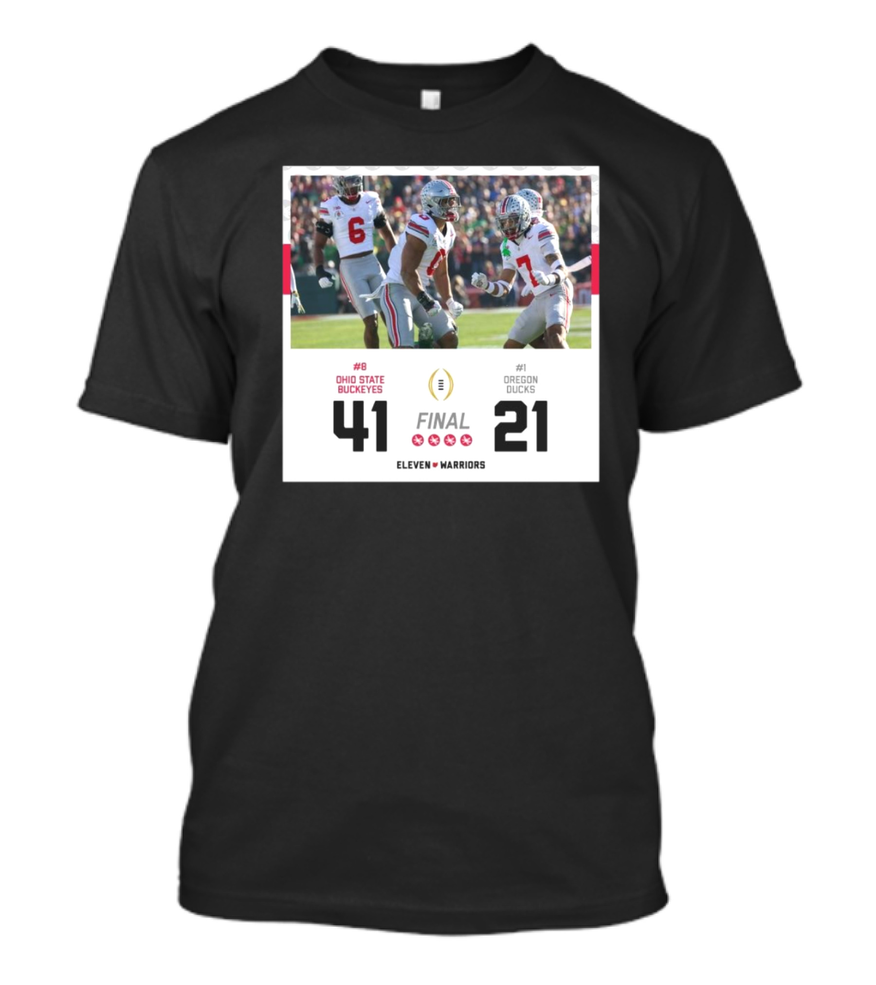 Final Ohio State Buckeyes 41 Vs Oregon Ducks 21 Eleven Warriors T-Shirt