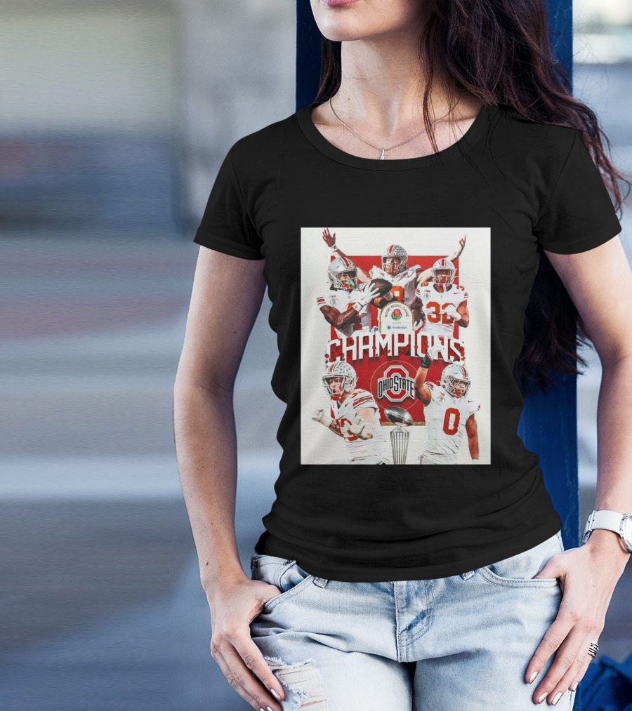 Champions Ohio State Buckeyes 2025 Rose Bowl Game Winners Go Bucks T-Shirt