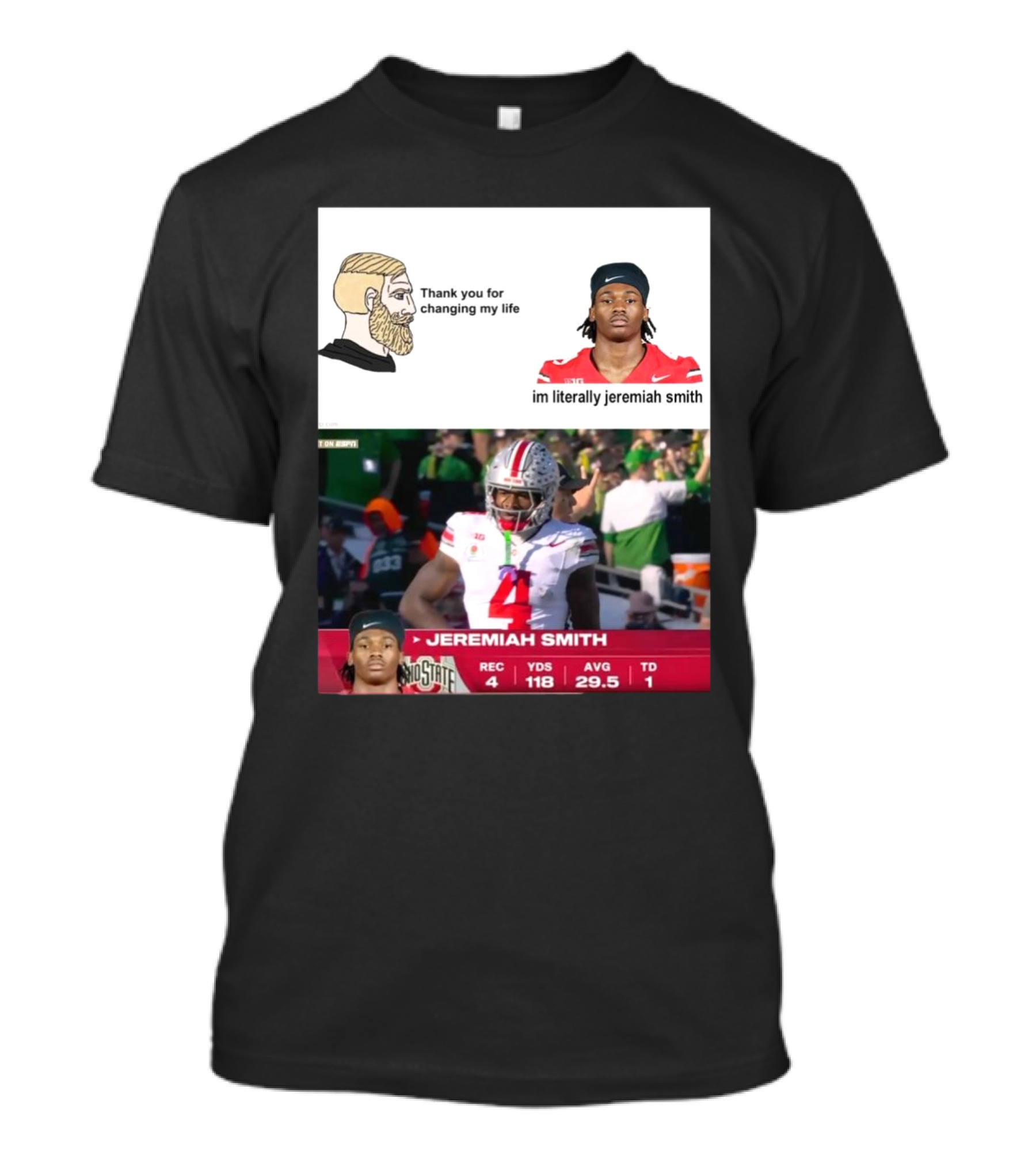 Ohio State Buckeyes Thank You For Changing My Life I'm Literally Jeremiah Smith T-Shirt