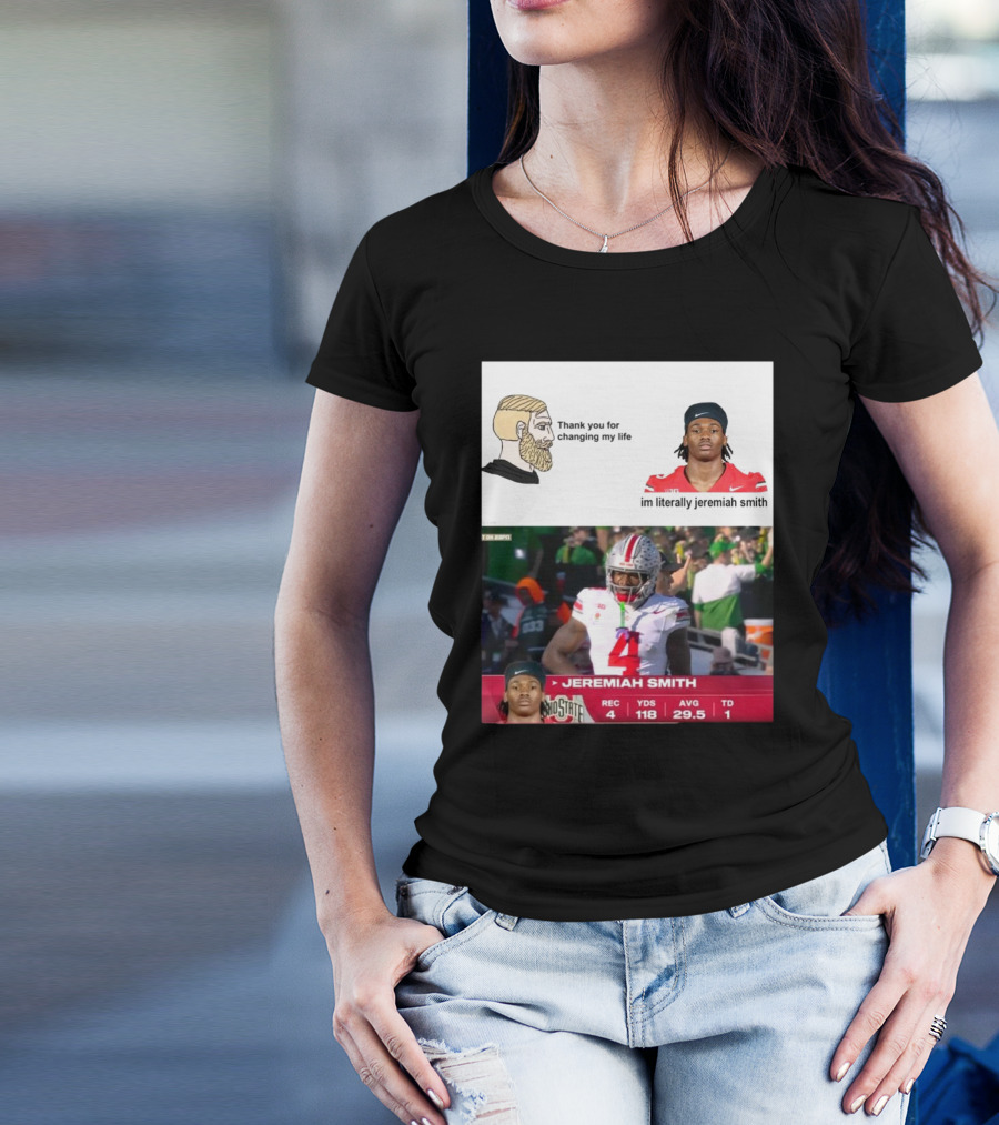 Ohio State Buckeyes Thank You For Changing My Life I'm Literally Jeremiah Smith T-Shirt