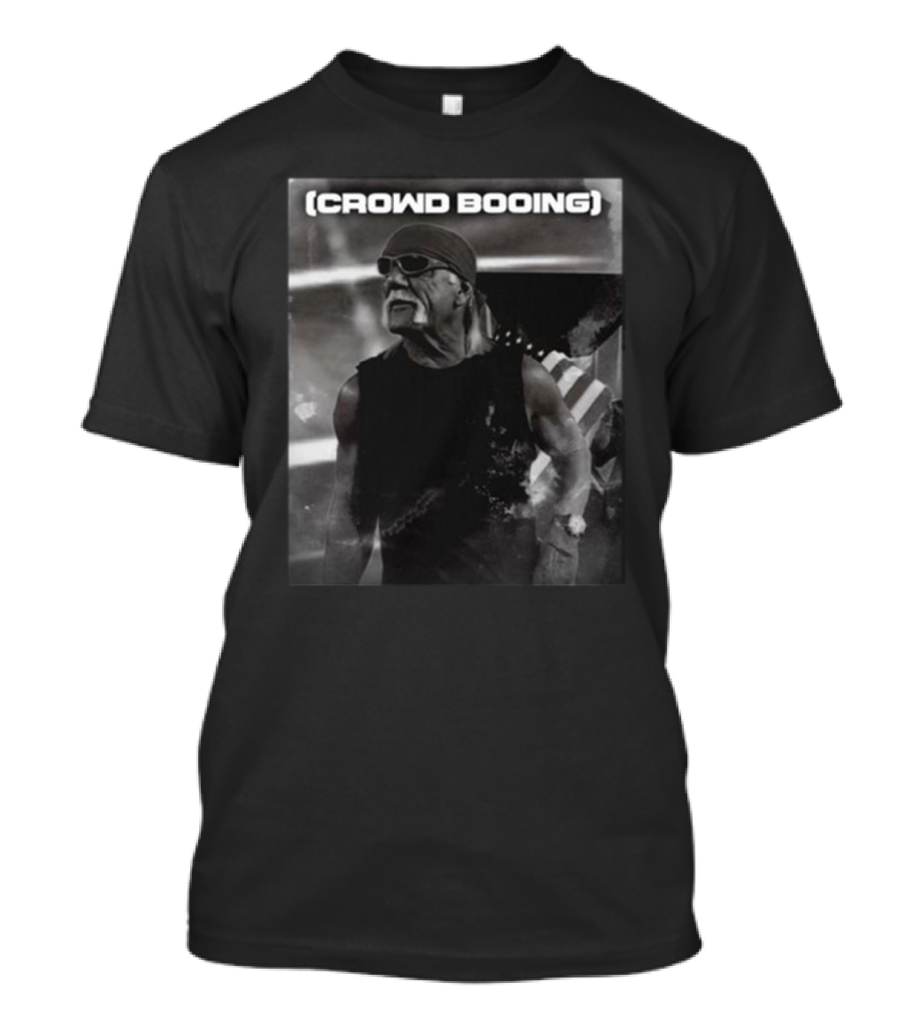 Itstomscustoms Hulk Hogan (Crowd Booing) American Flag Bandana T-Shirt