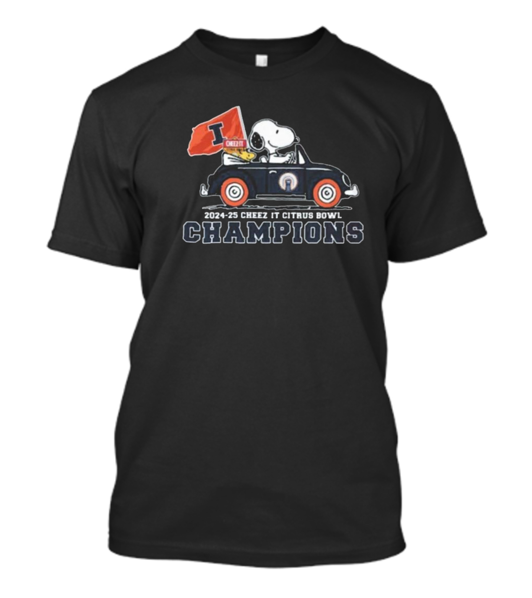 Snoopy Driving Car Cheez It Citrus Bowl Champions 2024-2025 Illinois T-Shirt