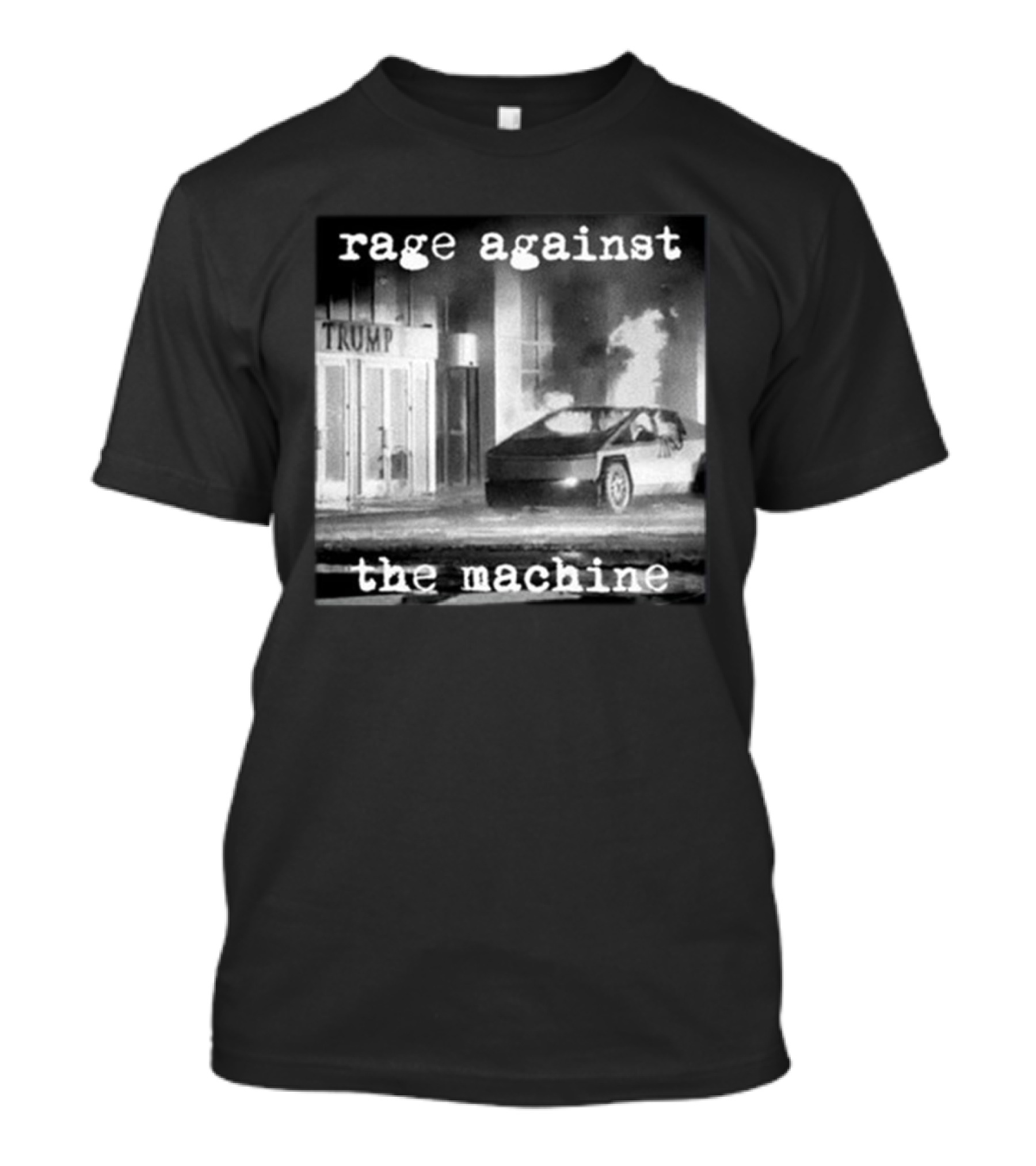 Rage Against The Machine Tesla Cybertruck Explodes Trump T-Shirt